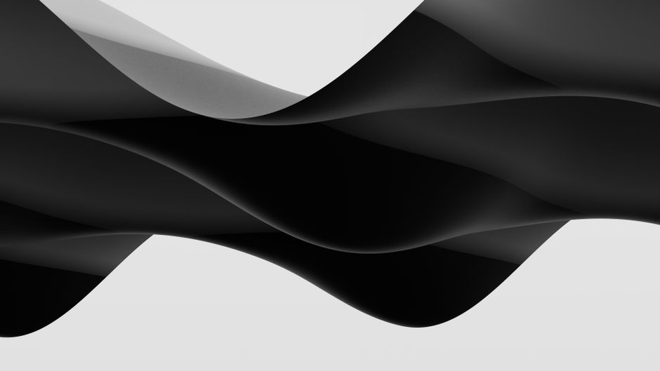 Elegant abstract waves in black and gray create a sophisticated design.