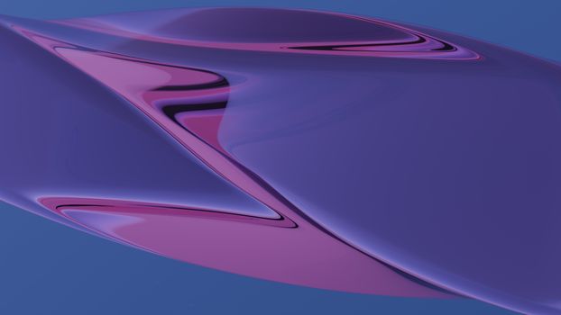 Mesmerizing 3D digital abstract art with smooth purple and blue waves, perfect for modern backgrounds.
