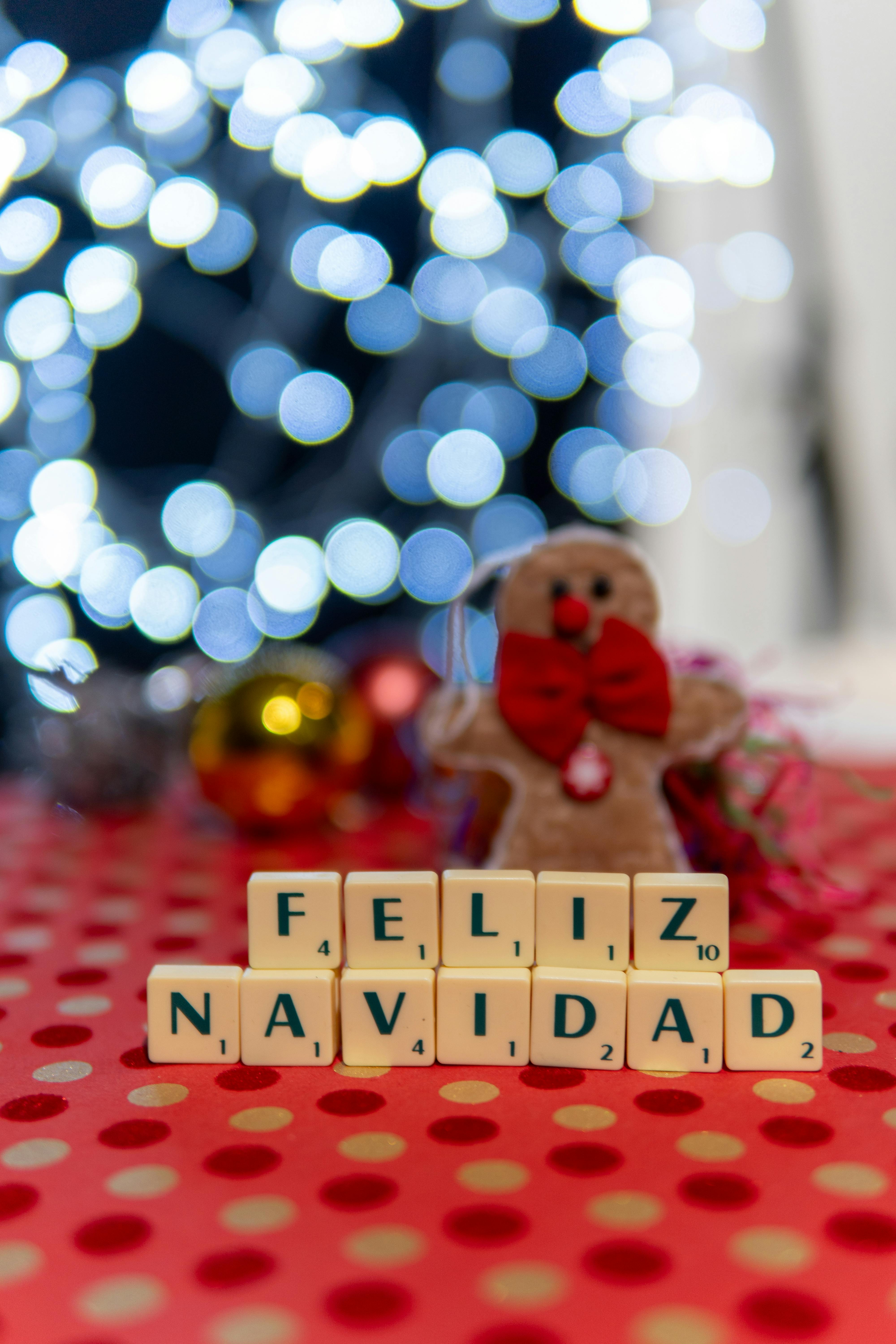 festive christmas decor with feliz navidad tiles
