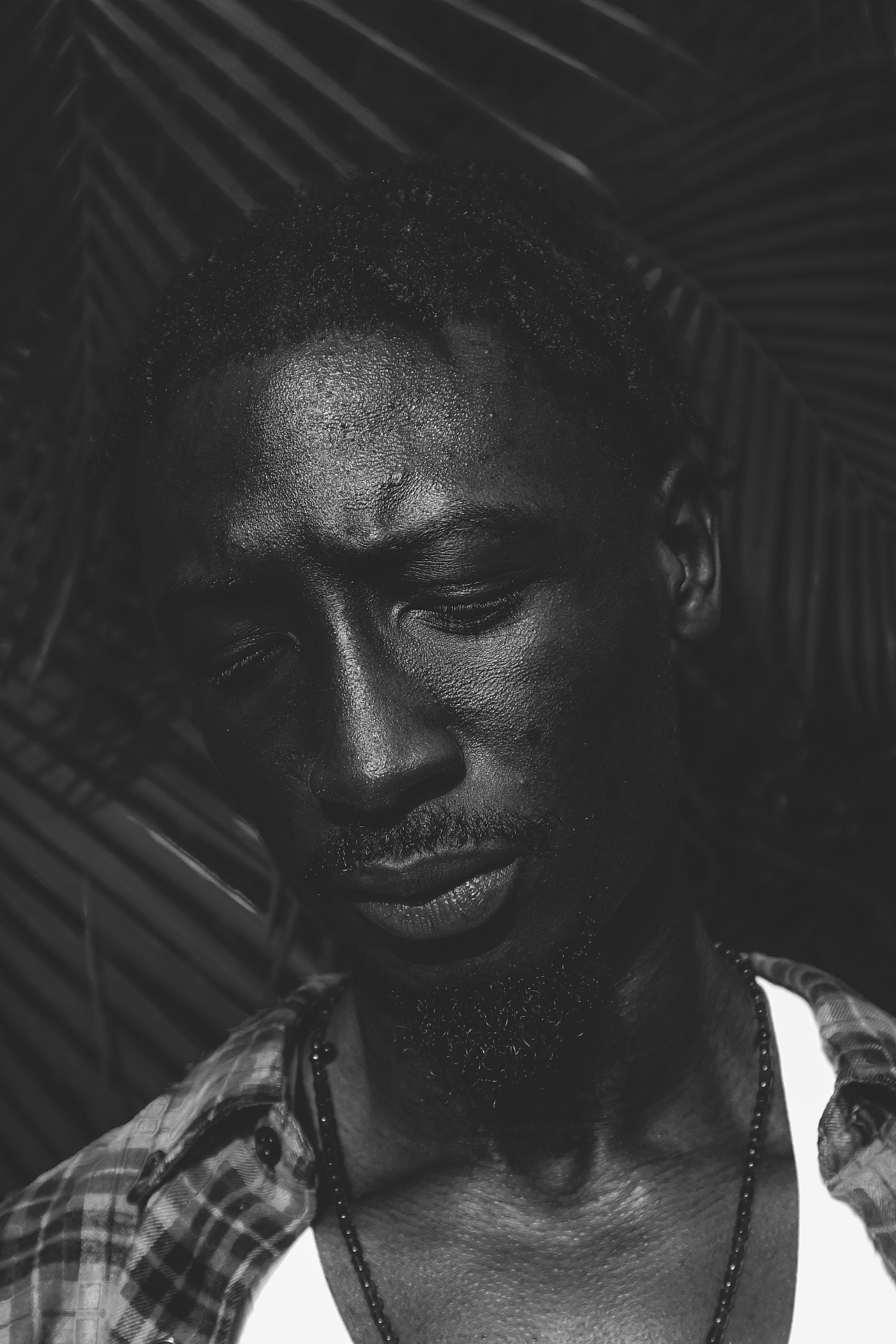 Moody Black and White Portrait of a Man · Free Stock Photo