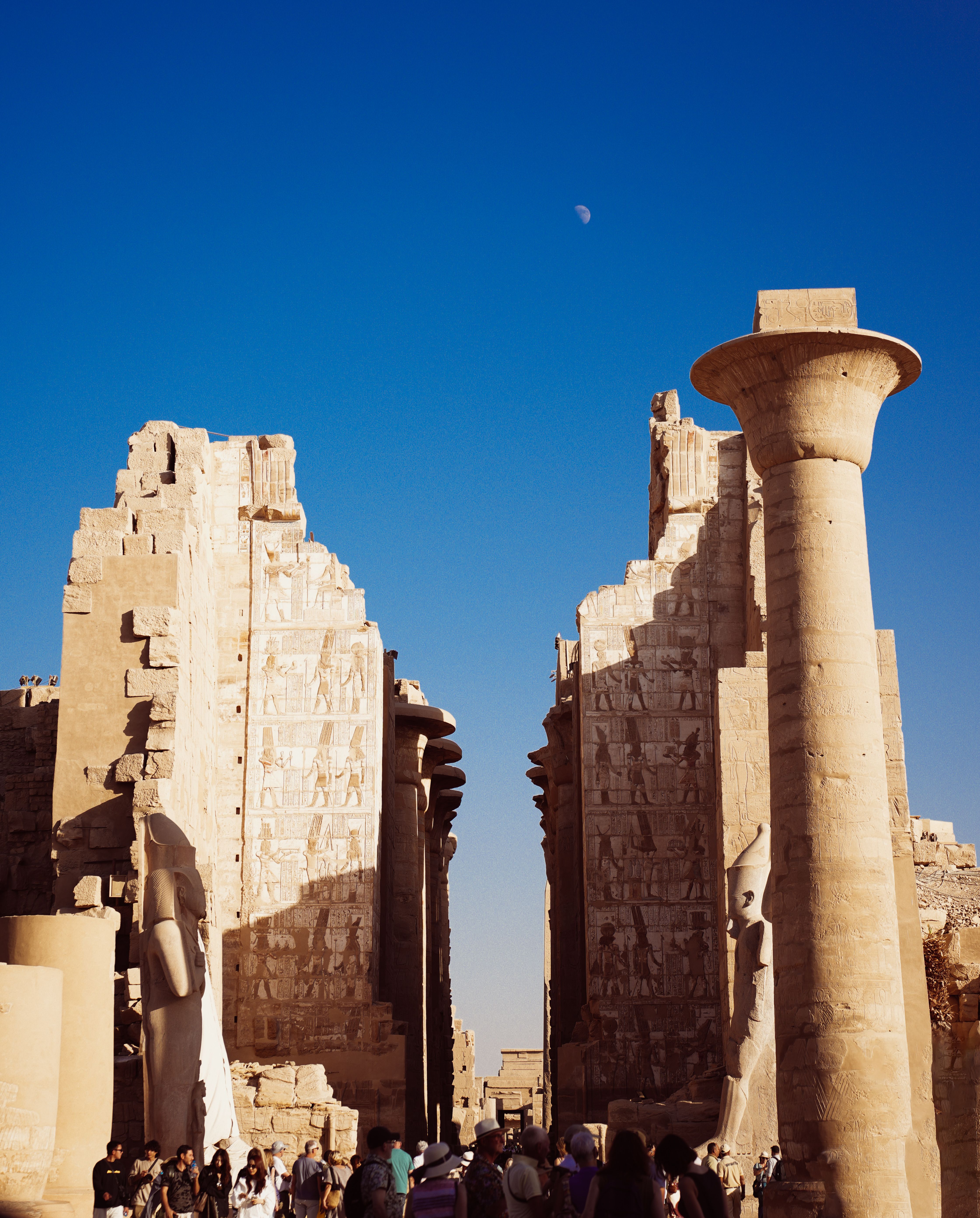 Ancient Karnak Temple Ruins Under Clear Blue Sky · Free Stock Photo