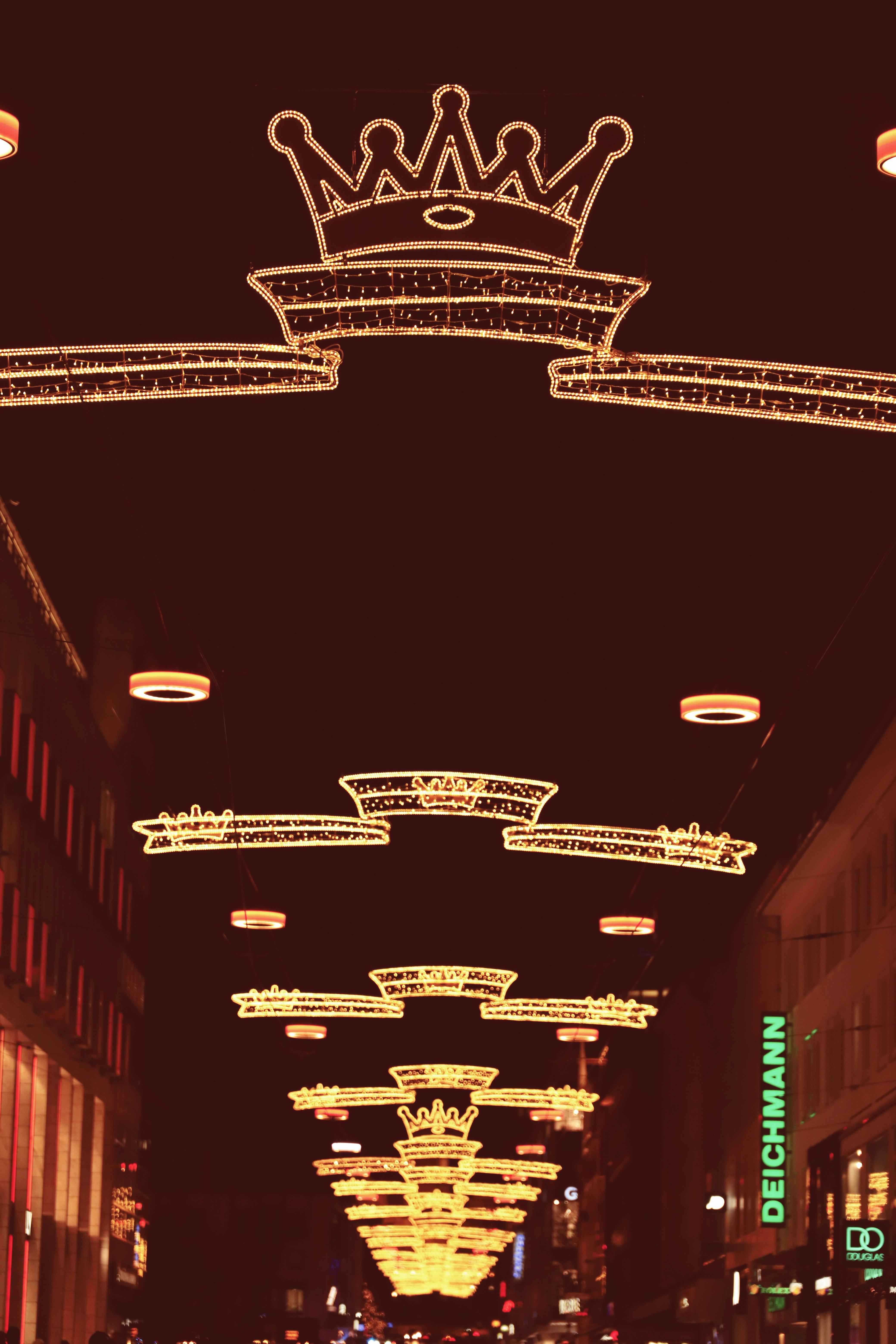 festive christmas lights in kassel city center