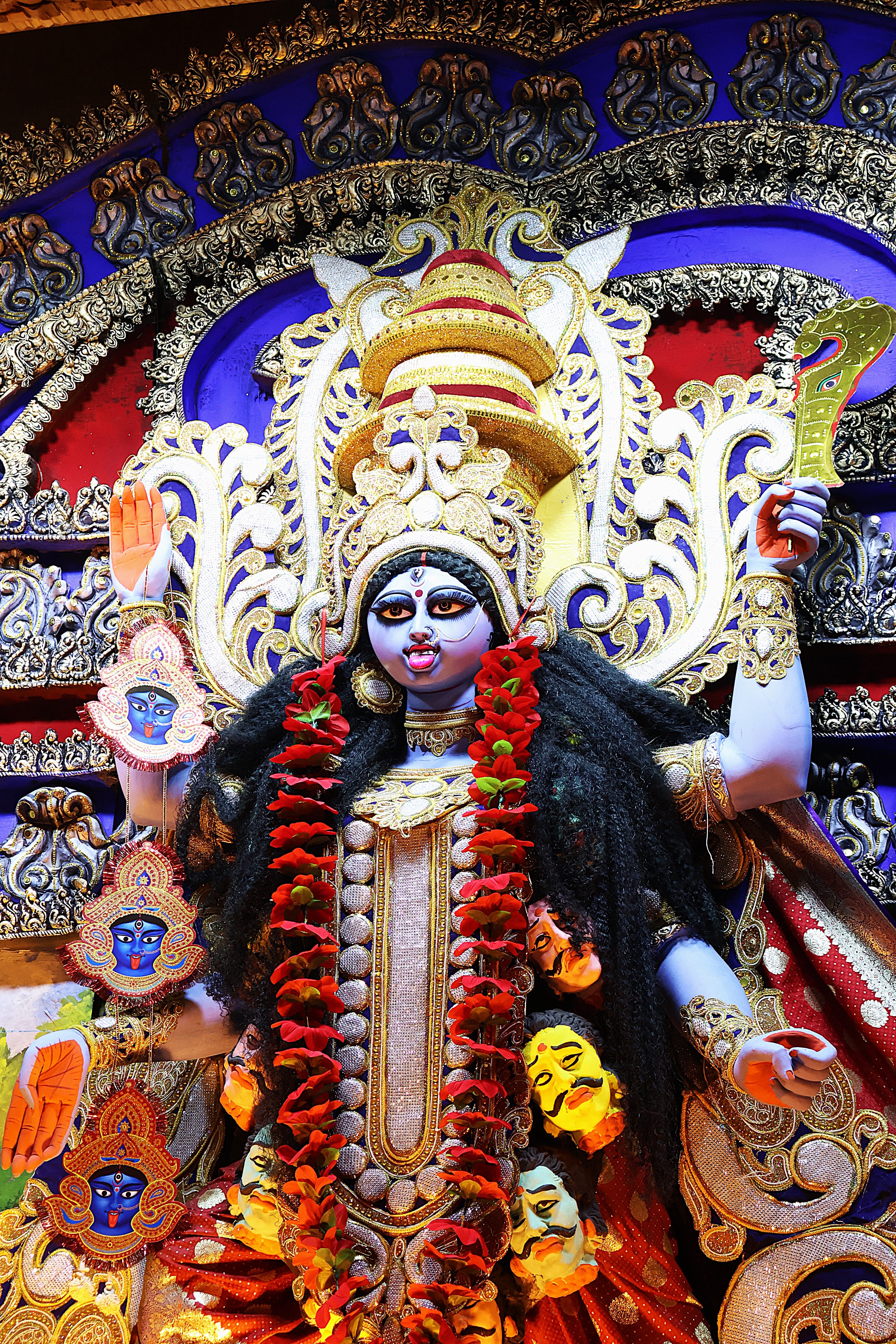 Ornate Hindu Goddess Kali Festival Idol Display · Free Stock Photo