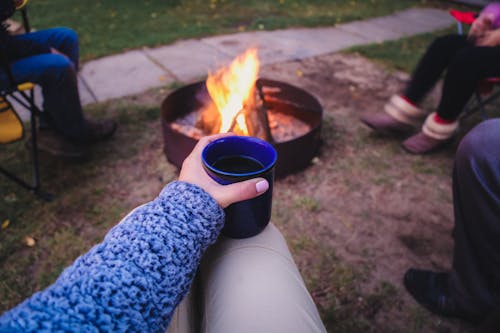 Free stock photo of campfire, coffee
