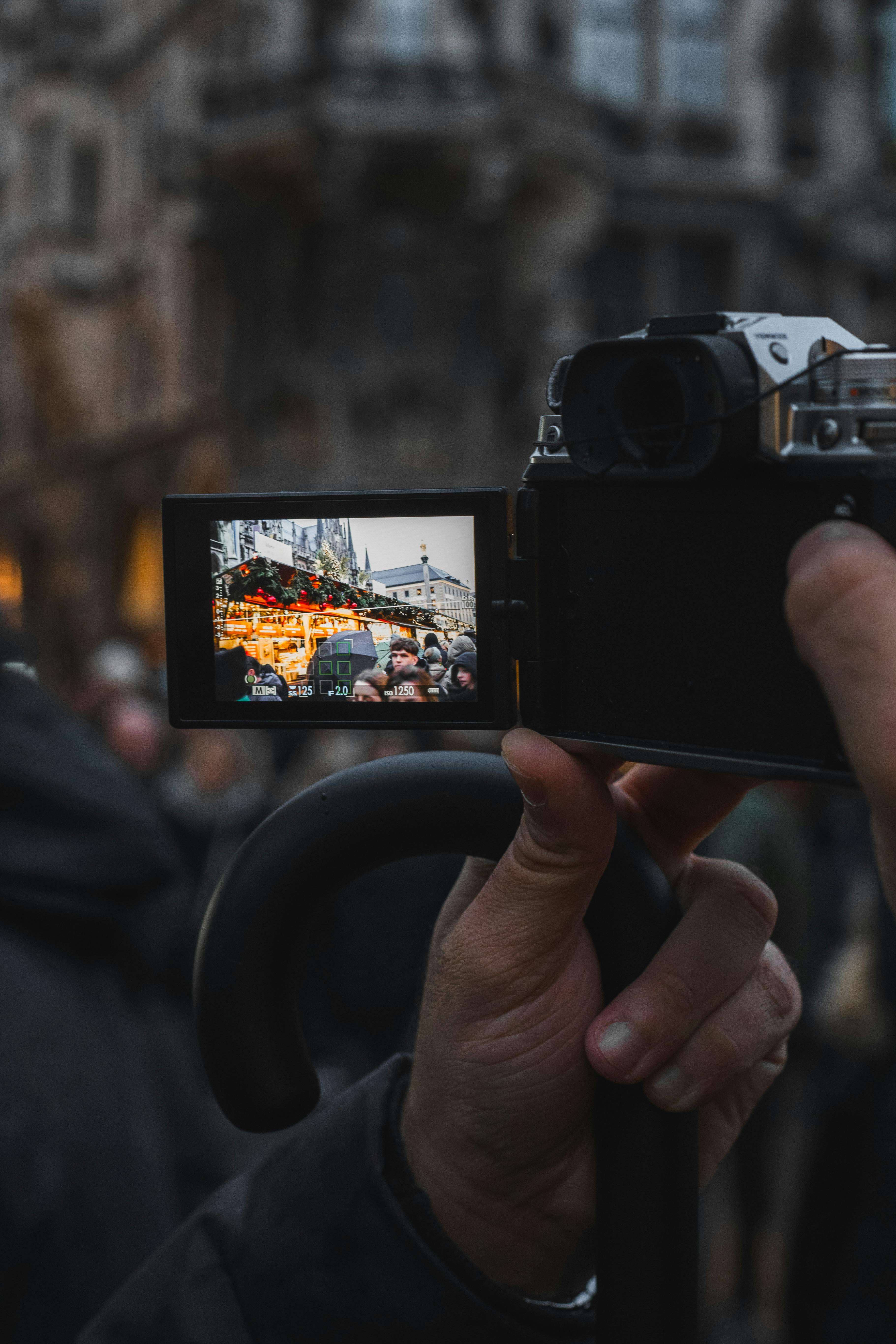 capturing christmas market in munich at night