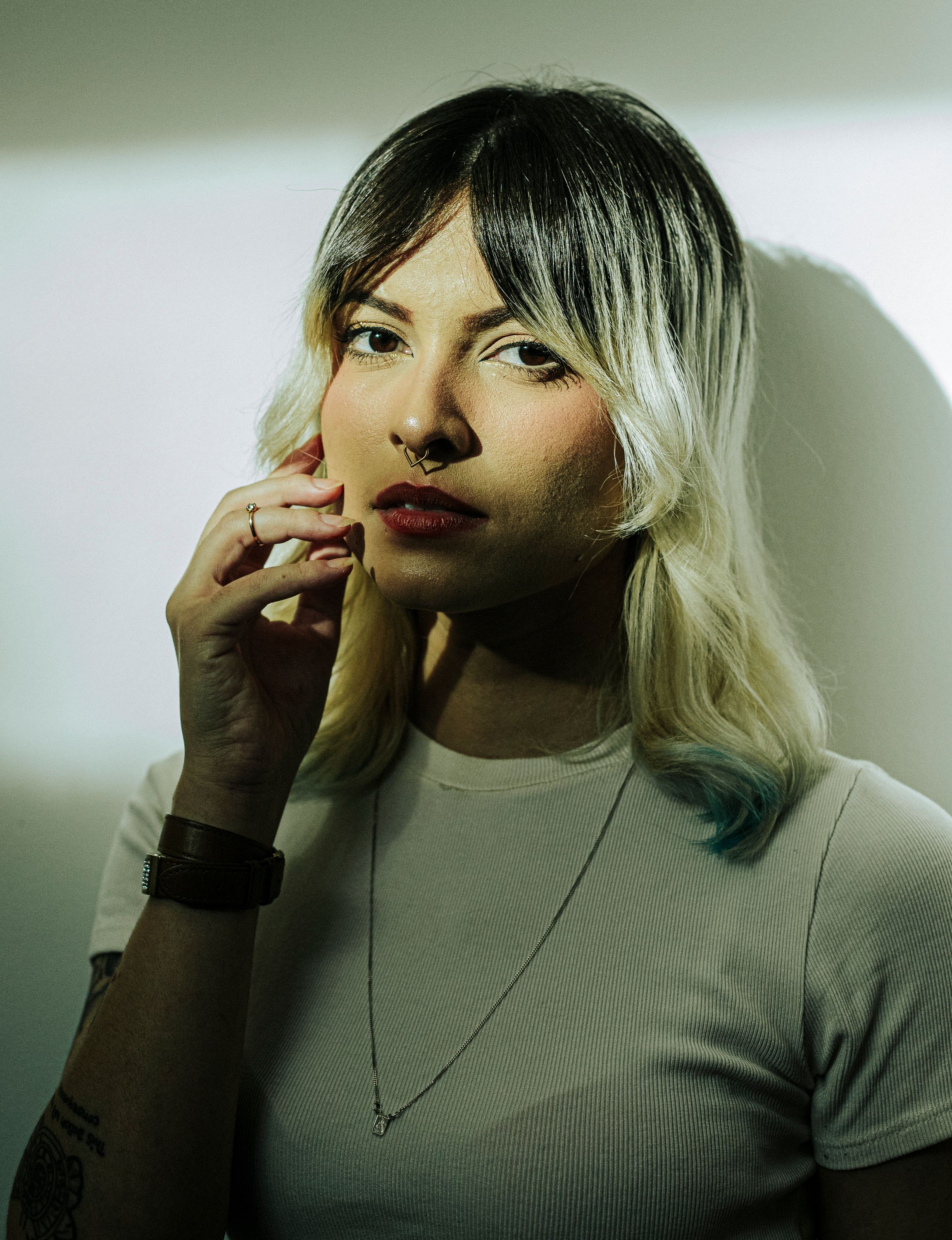 Stylish Woman Posing in Artistic Light · Free Stock Photo