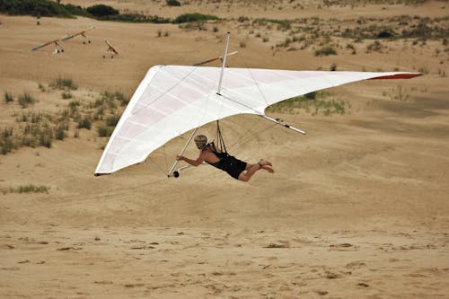 A Person Hang Gliding