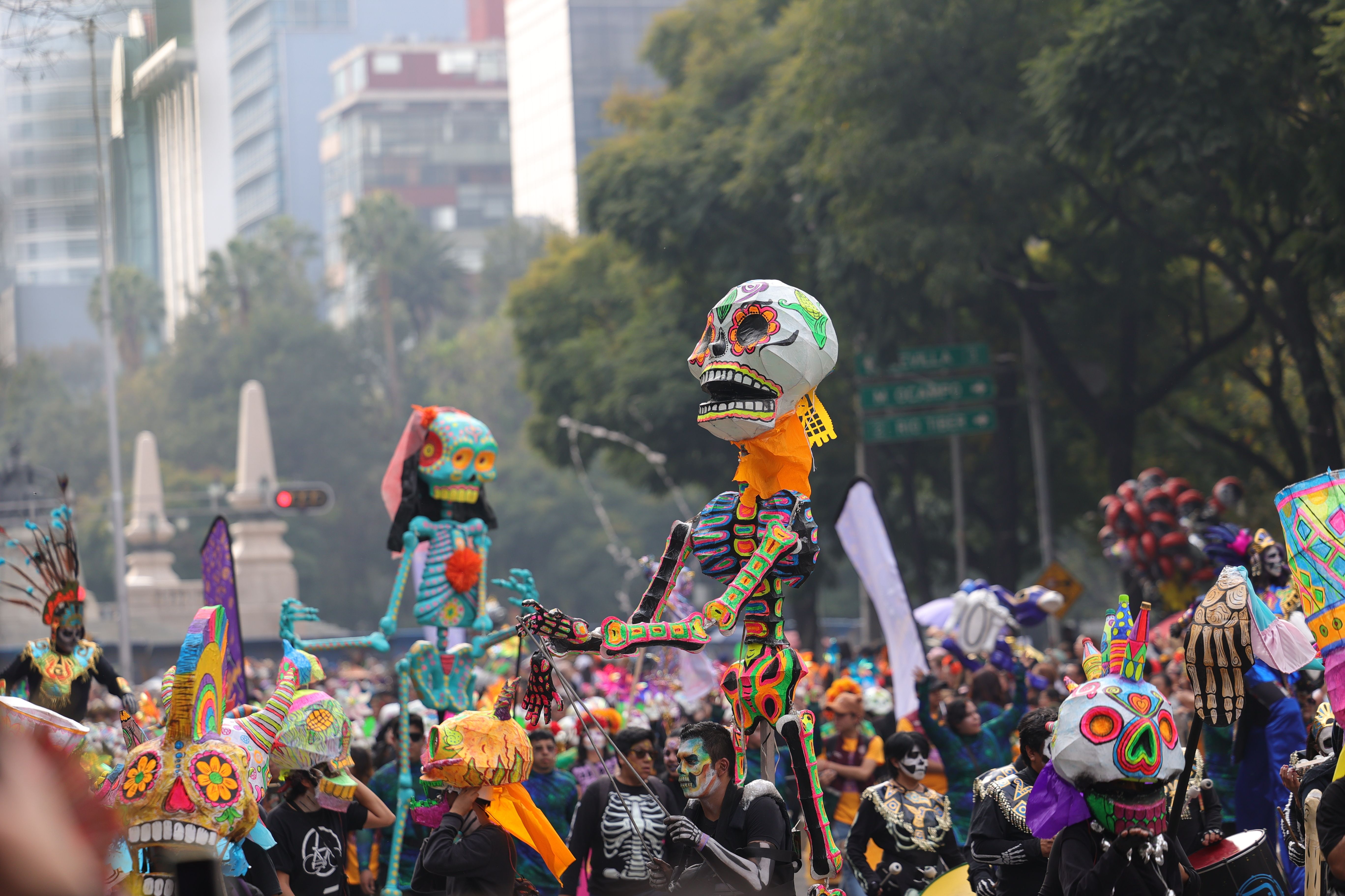Vibrant Day of the Dead Parade in Mexico City · Free Stock Photo