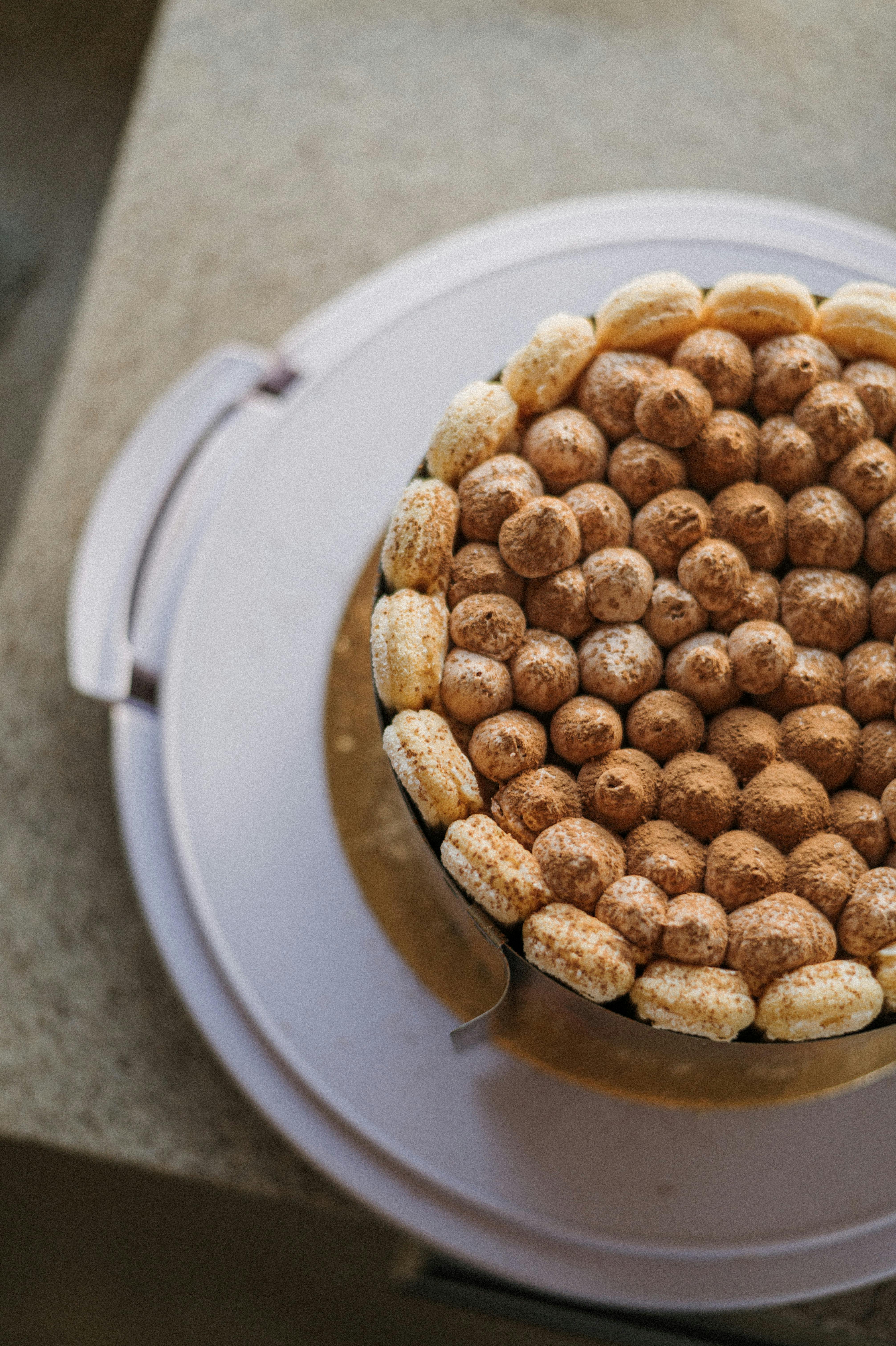 delicious mascarpone layer cake on display