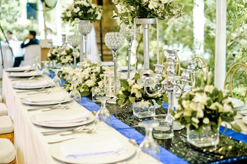 Free stock photo of garden, garden wedding, table set up Stock Photo