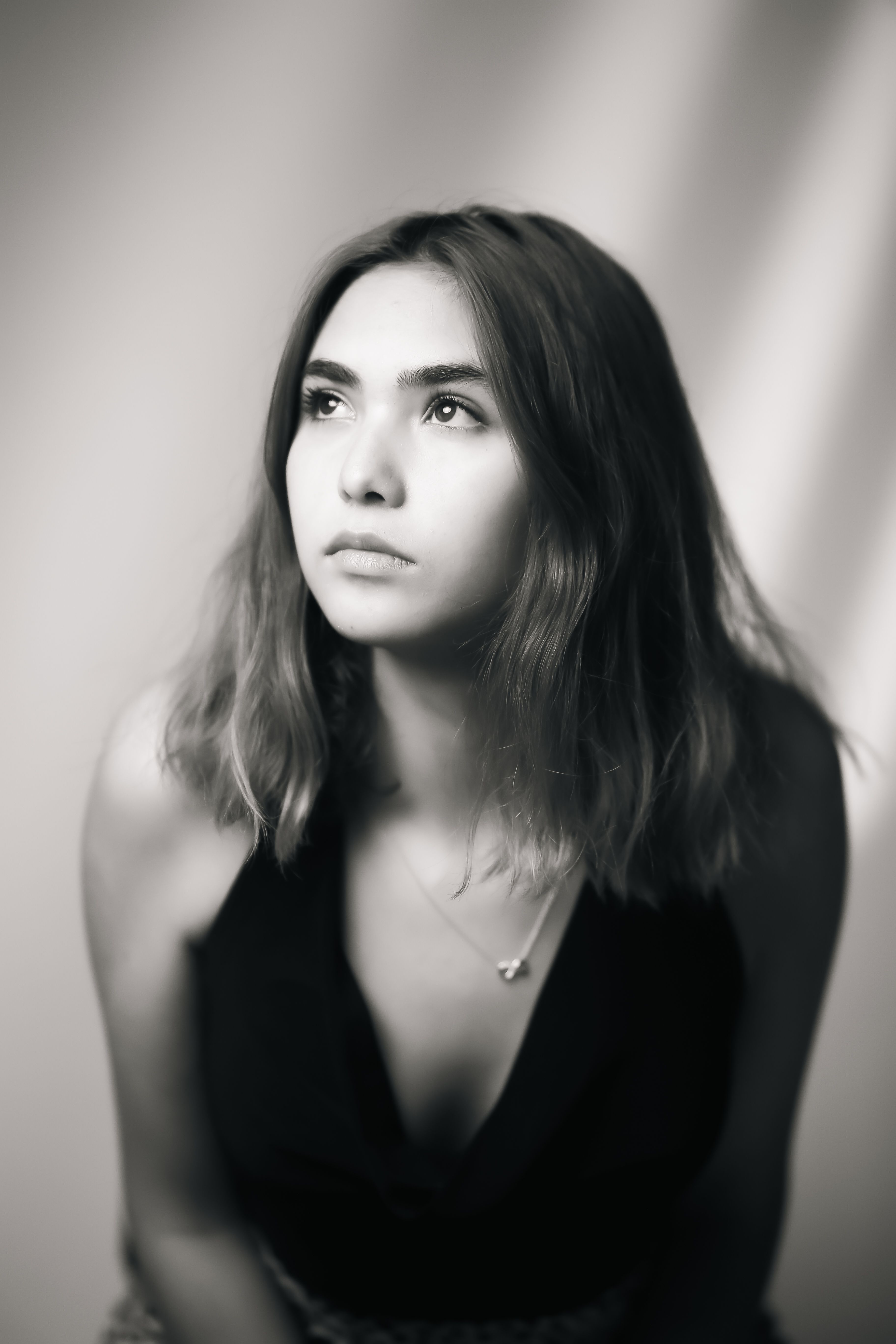 Portrait of a Woman in Black and White Setting · Free Stock Photo