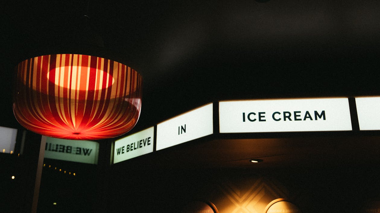 We Believe in Ice Cream Lighted Sign