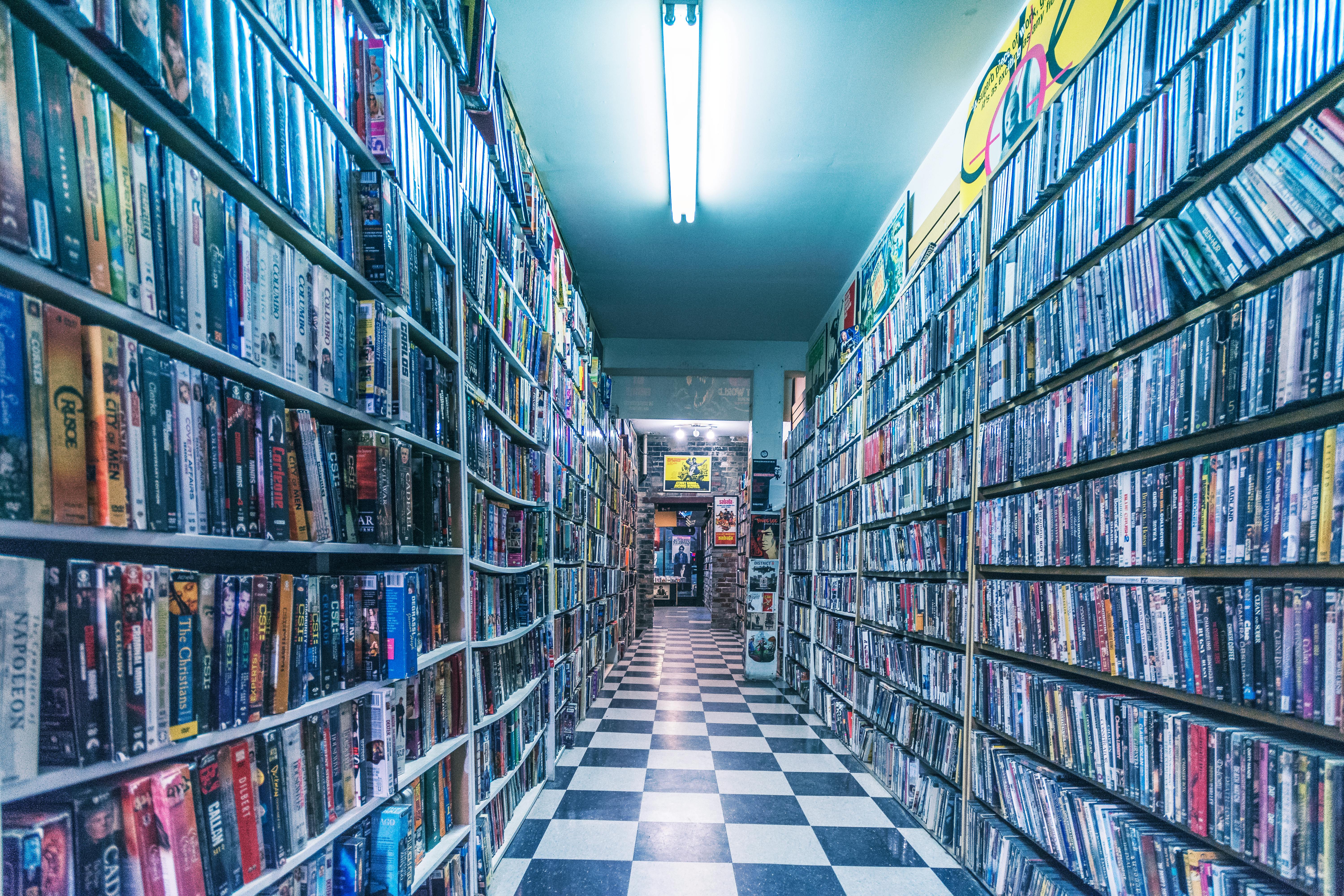 Vintage Video Store with Extensive VHS Collection