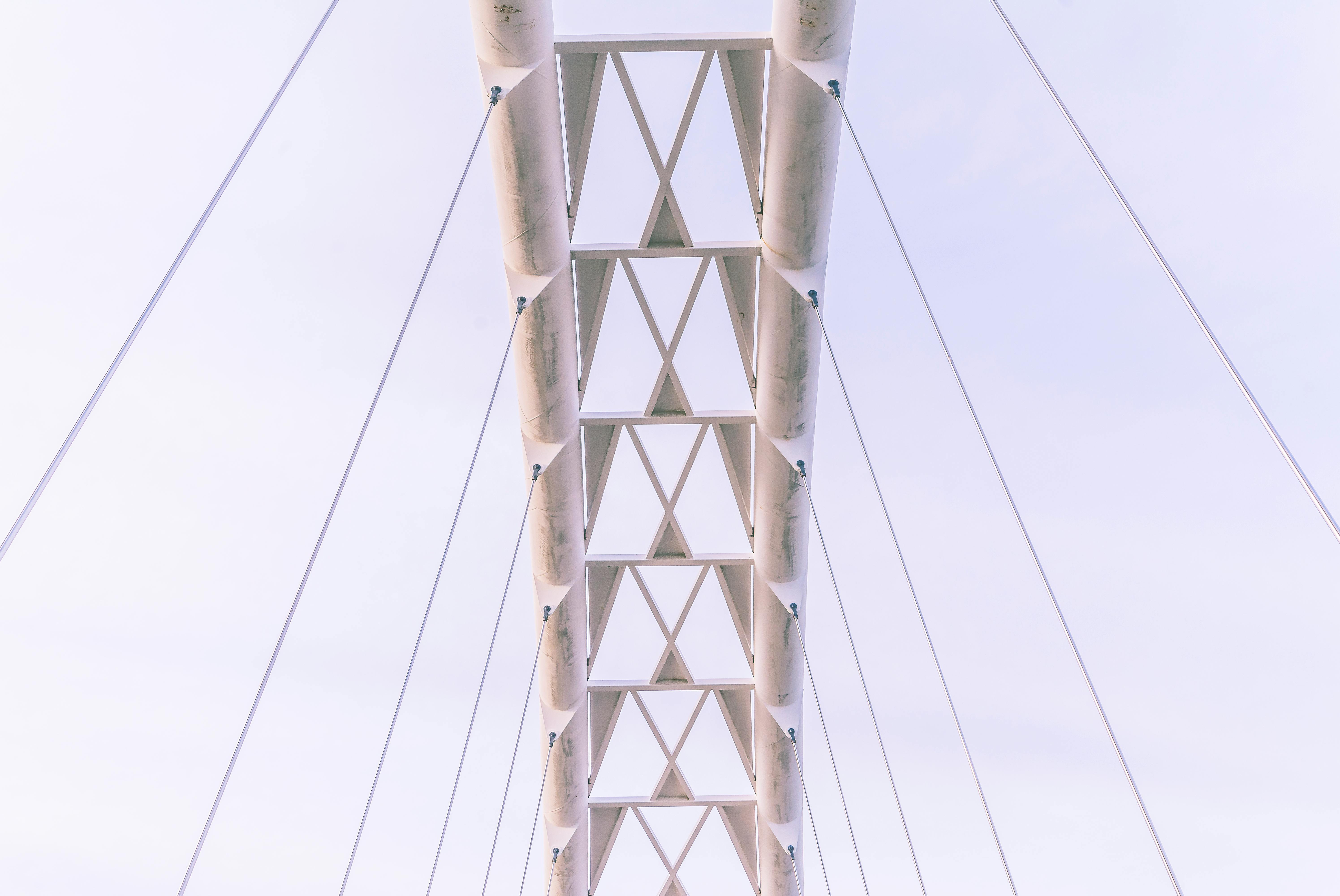 white suspension bridge