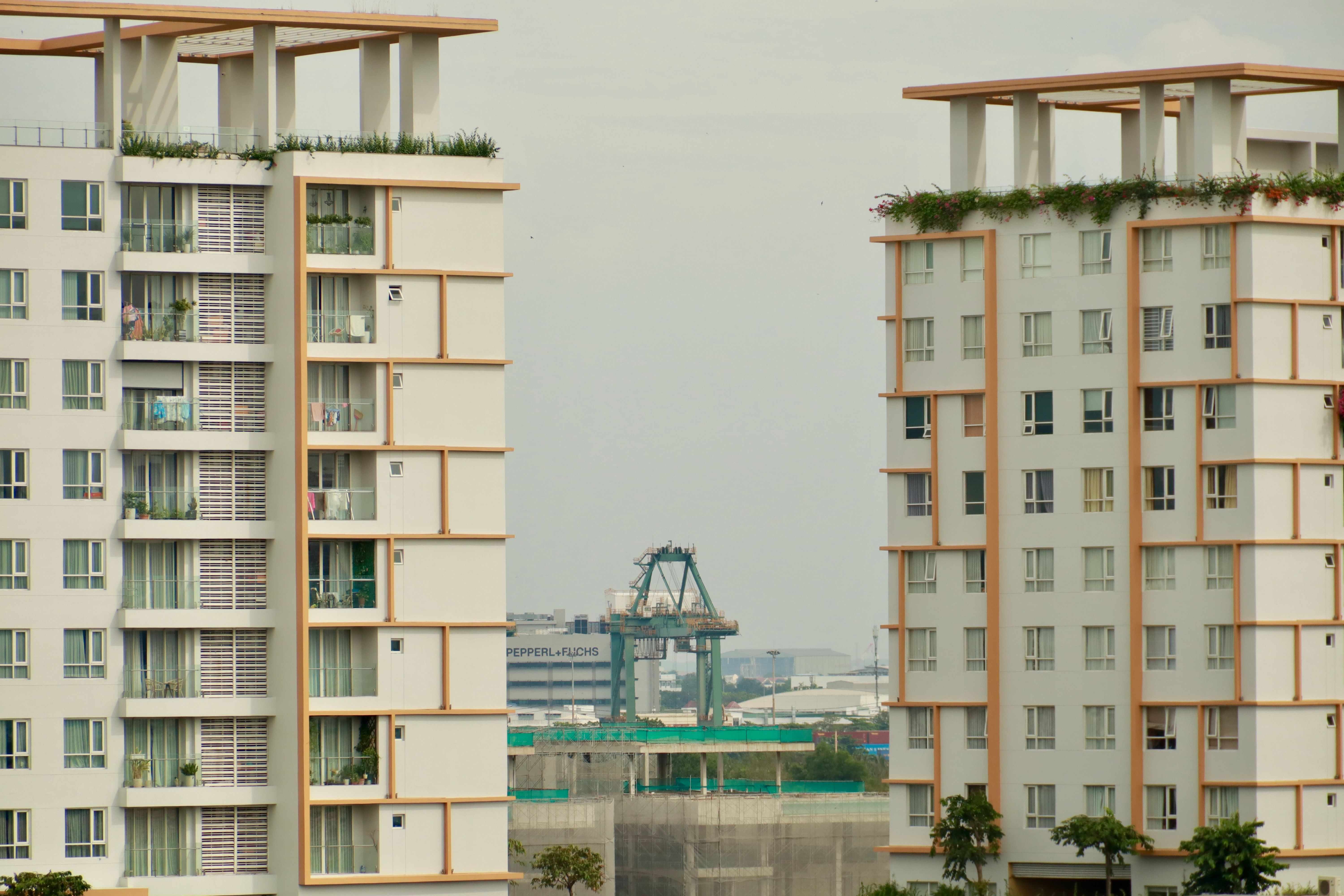 Modern Urban Apartment Buildings with City Background · Free Stock Photo - Urban Apartment With City View Wallpaper
