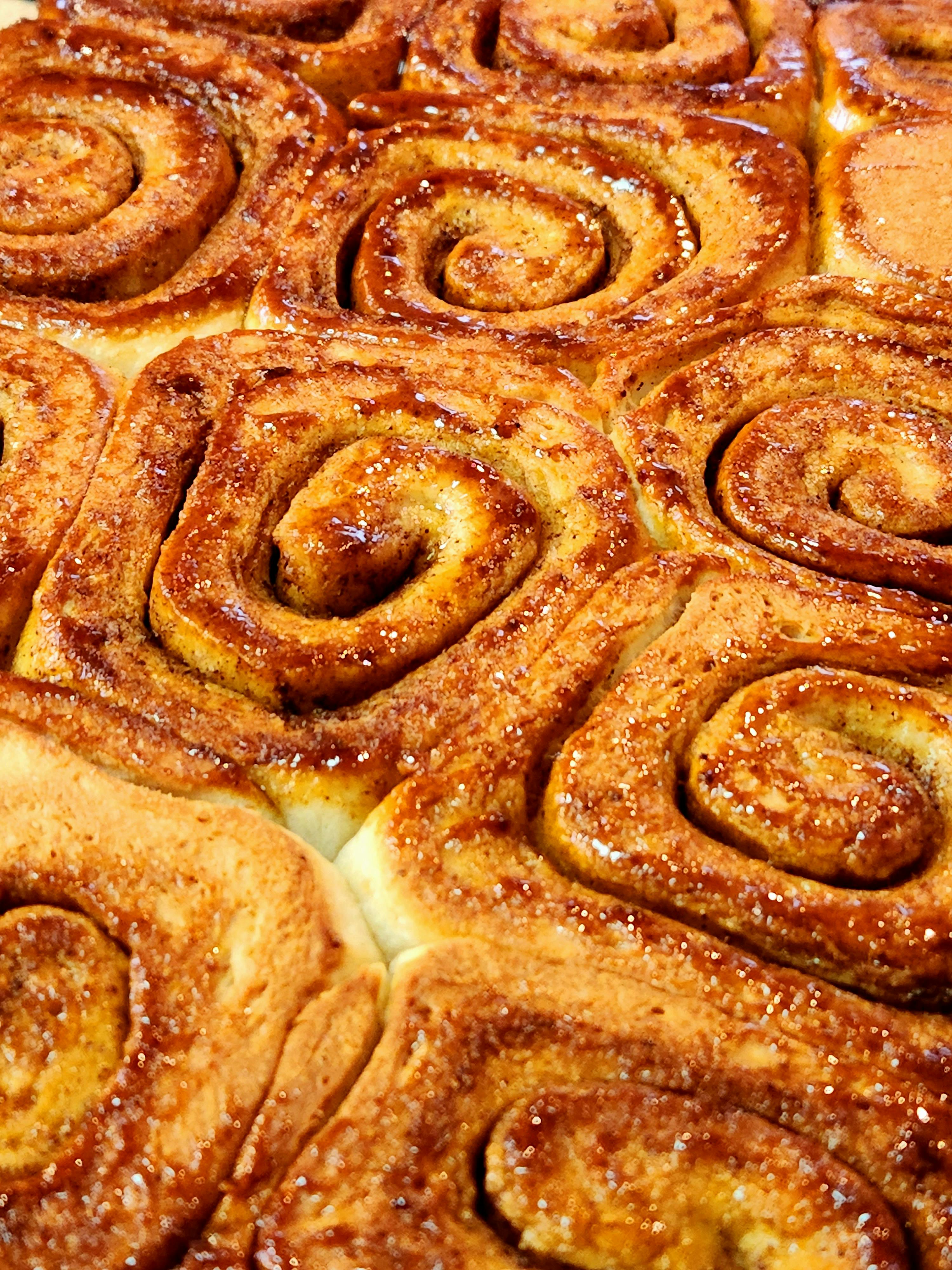 delicious homemade cinnamon rolls close up