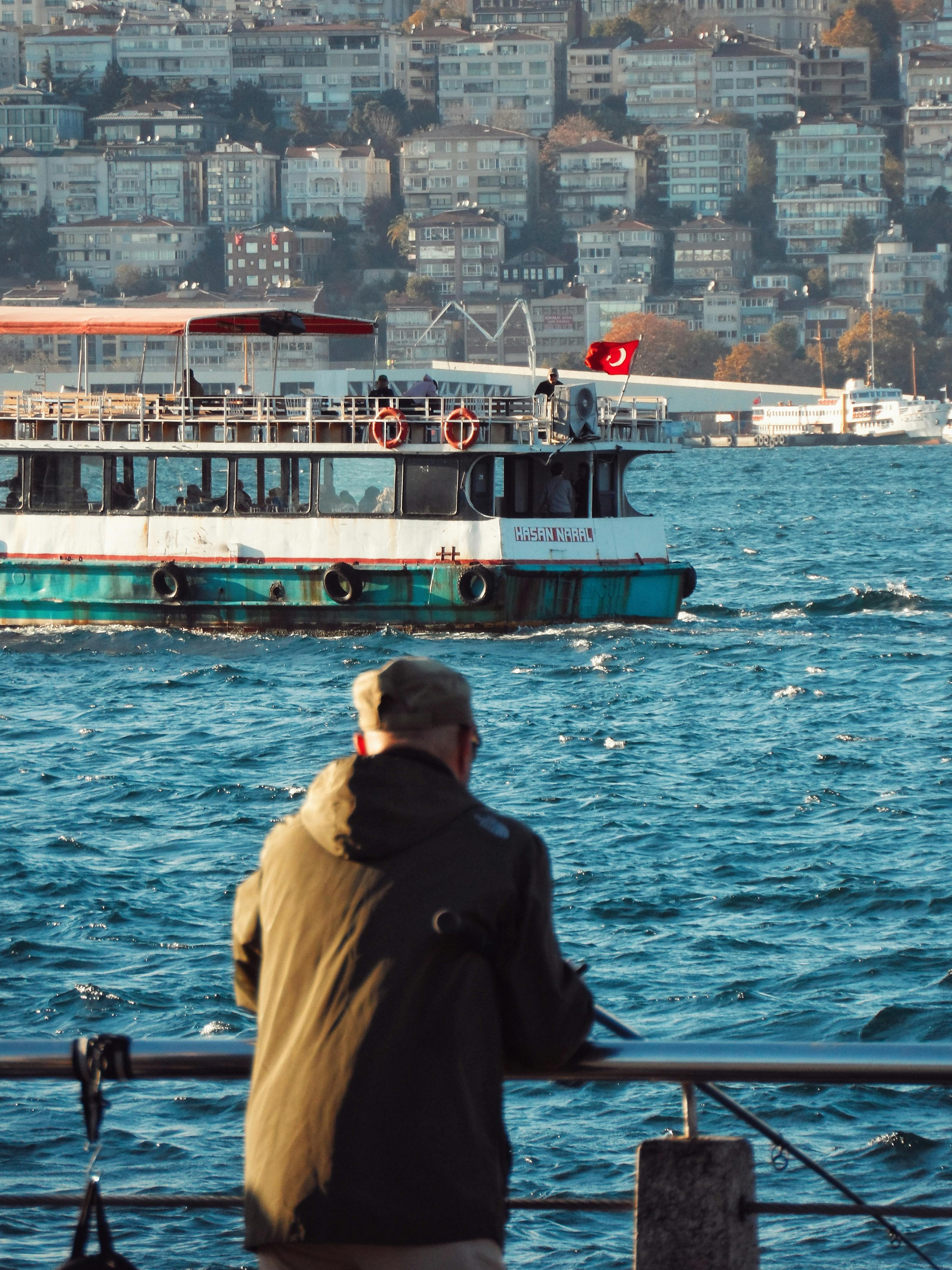 scenic view of bosphorus with ferry in istanbul