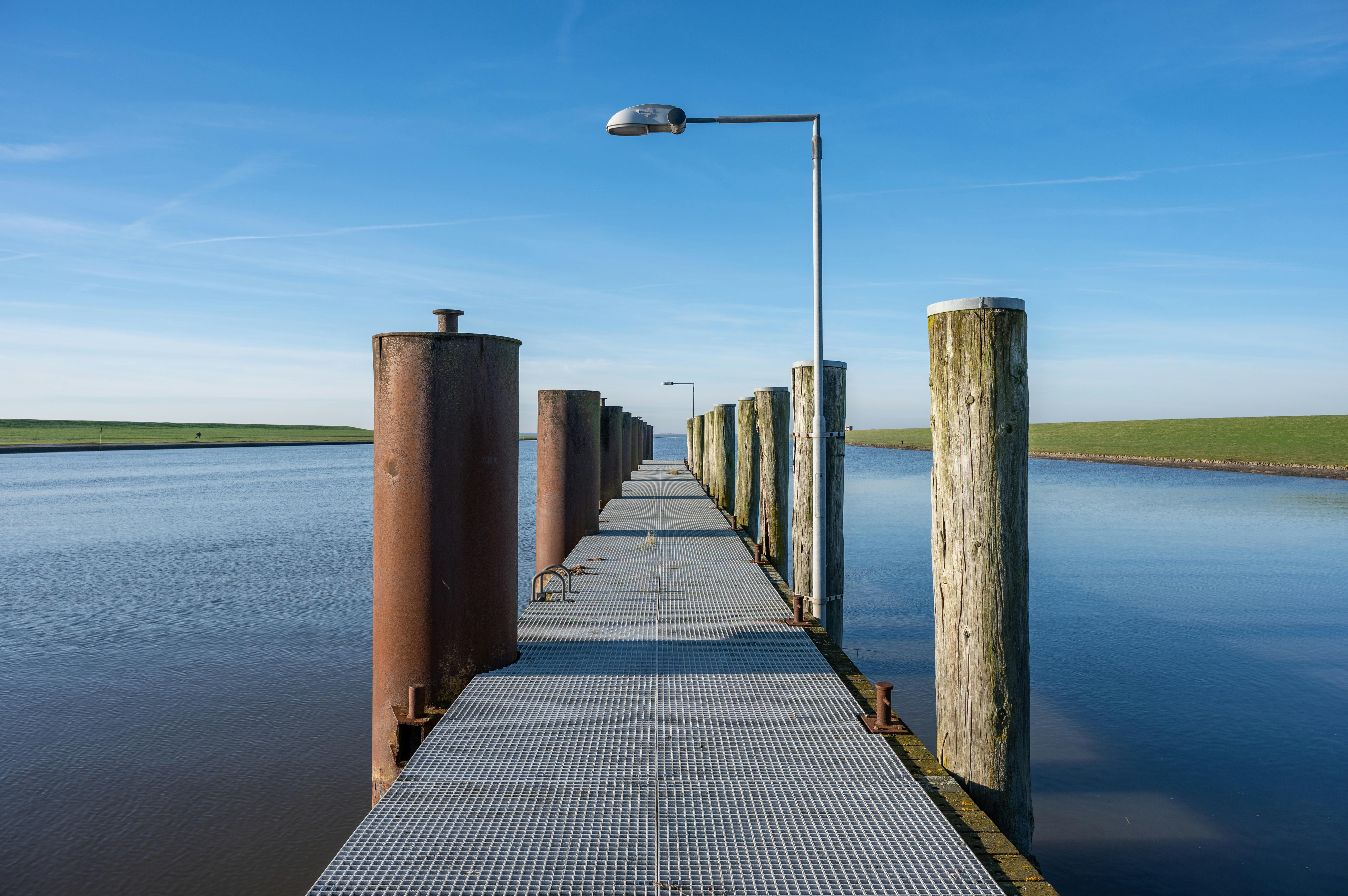 rustic pier extending into north sea waters