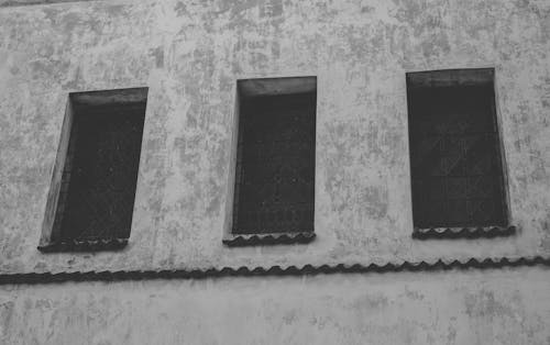 Grayscale Photo of Window