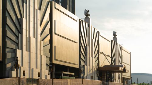 Free A modern and stylish architectural building in Macau with intricate geometric design. Stock Photo