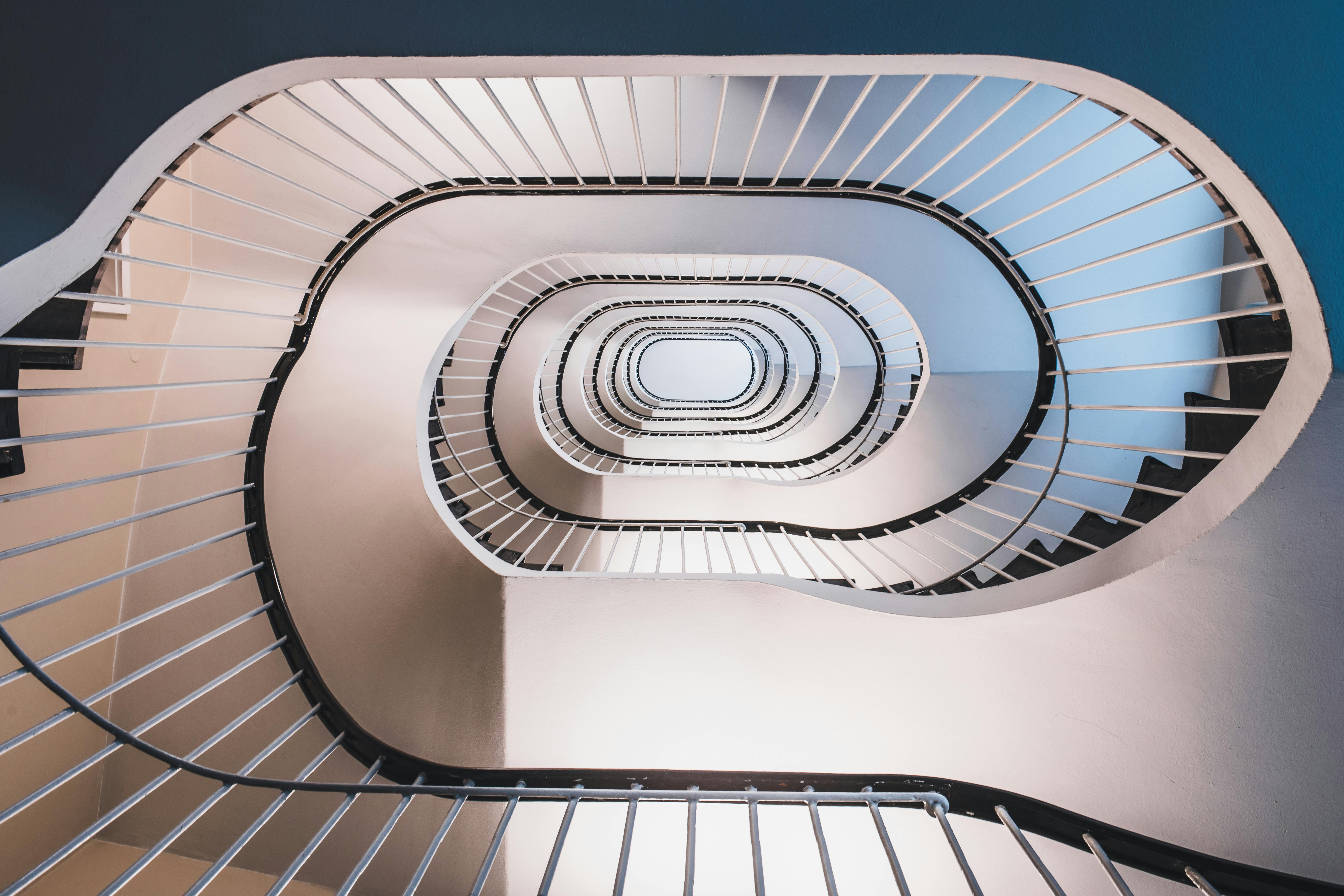 spiral staircase in modern hamburg building