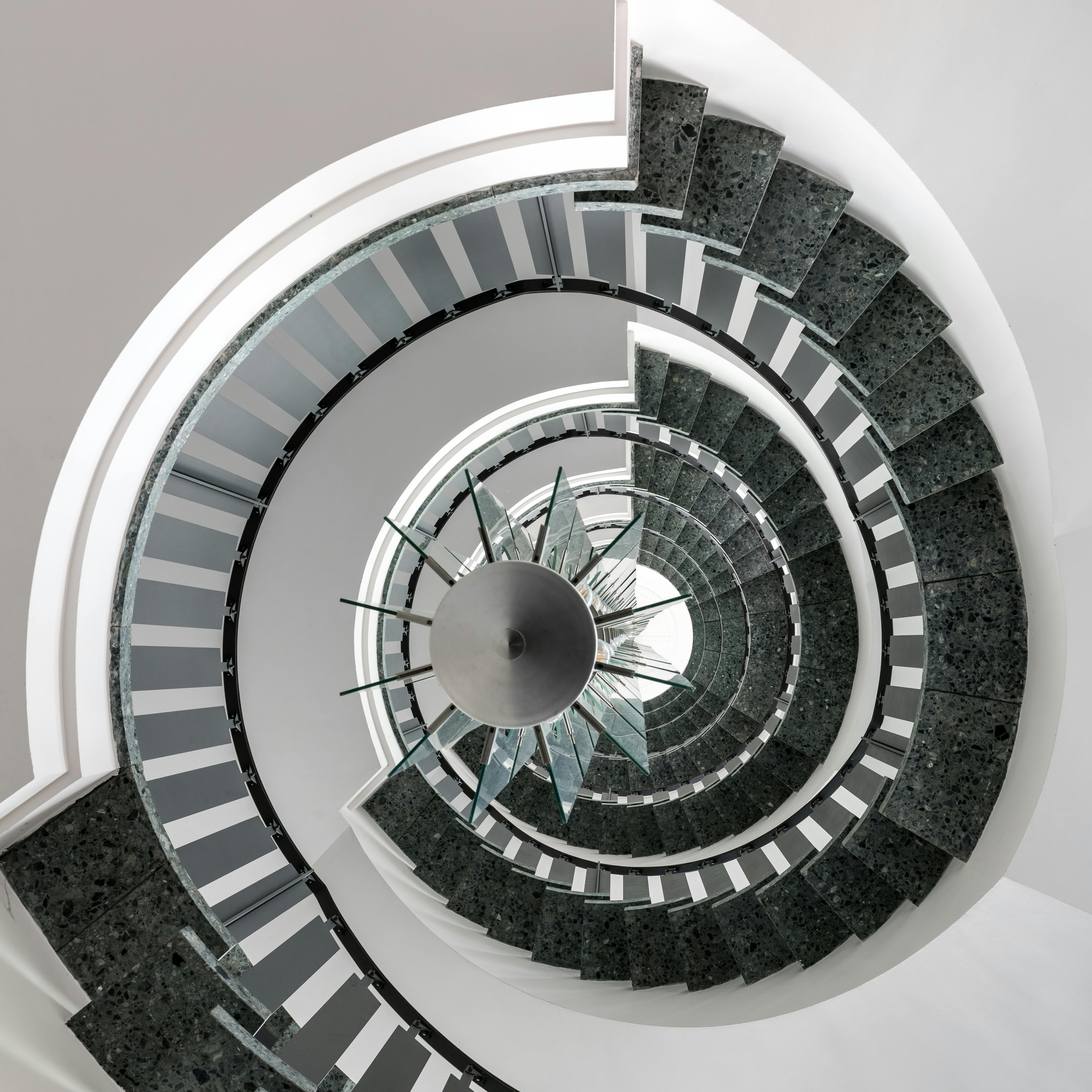 elegant spiral staircase in hamburg office