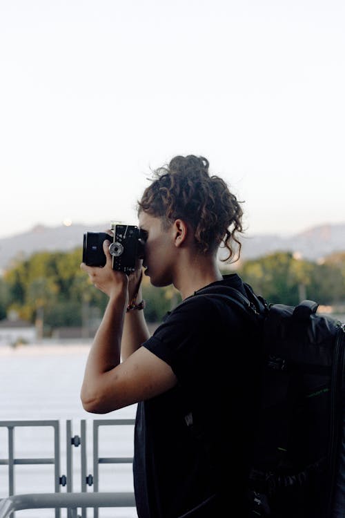 Free Woman With Camera Stock Photo