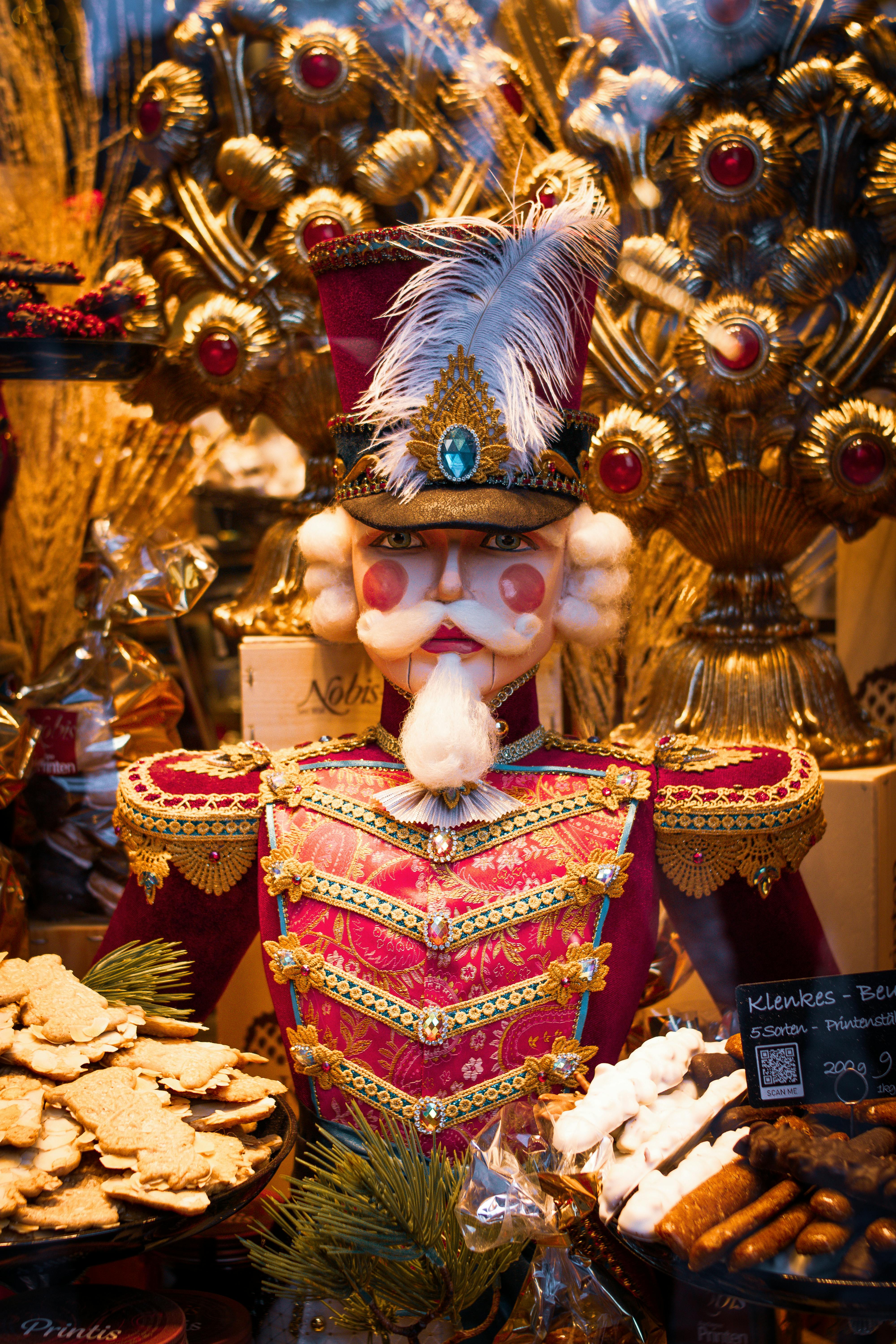 festive nutcracker at christmas market display