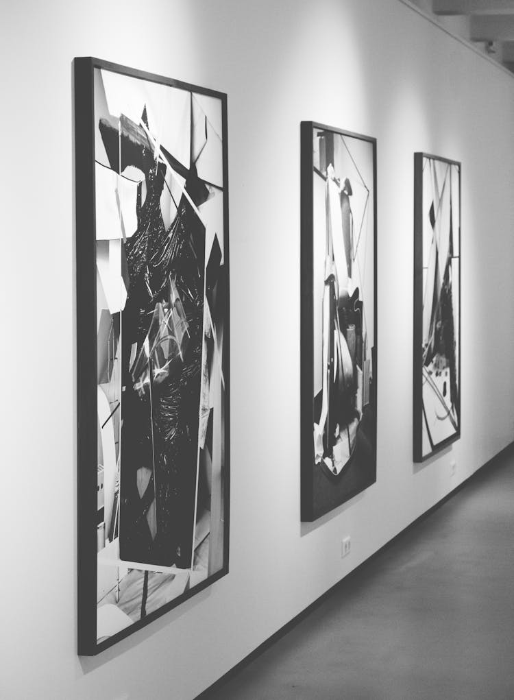 Three Black And White Paintings