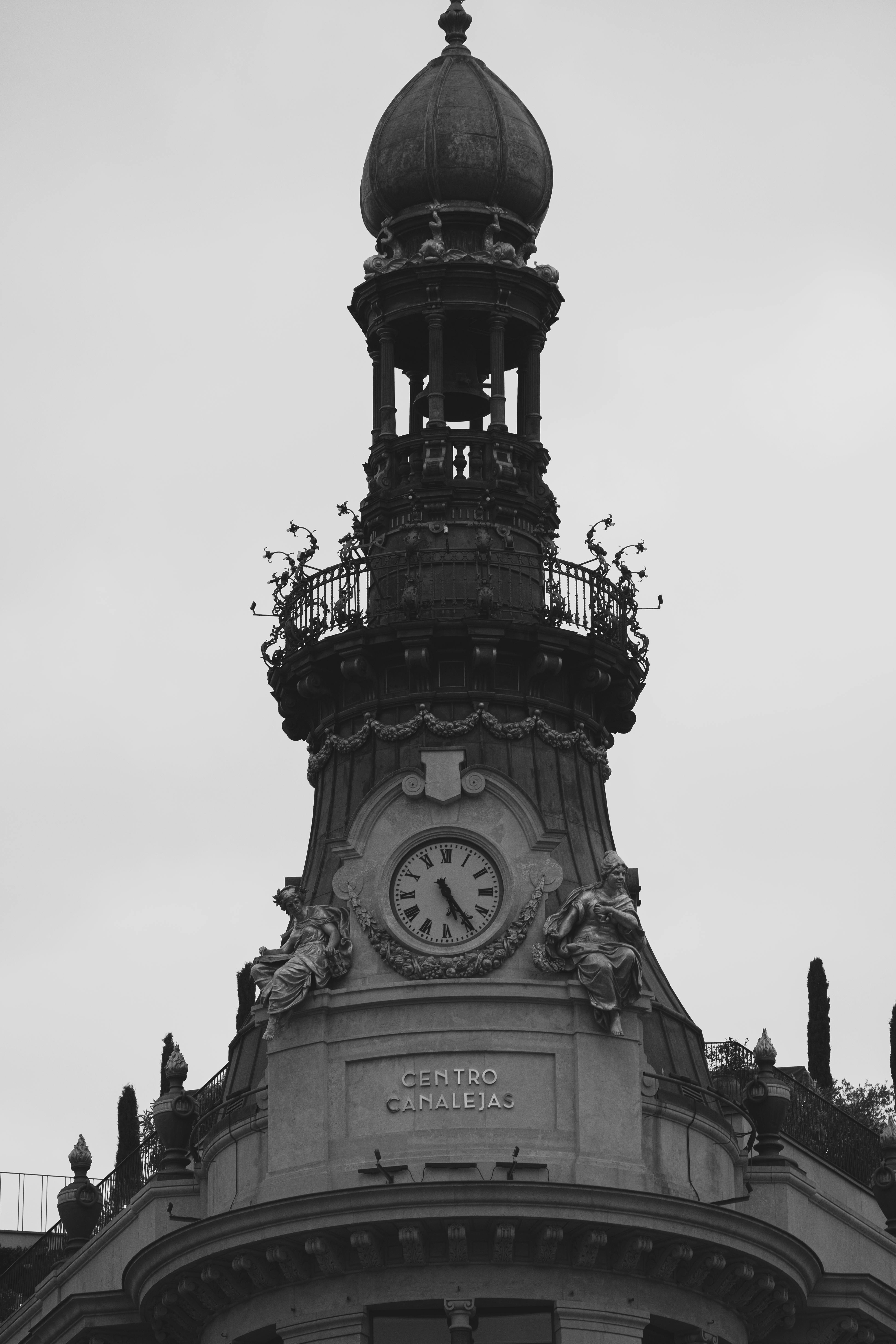 historic bell tower in madrid s gran via