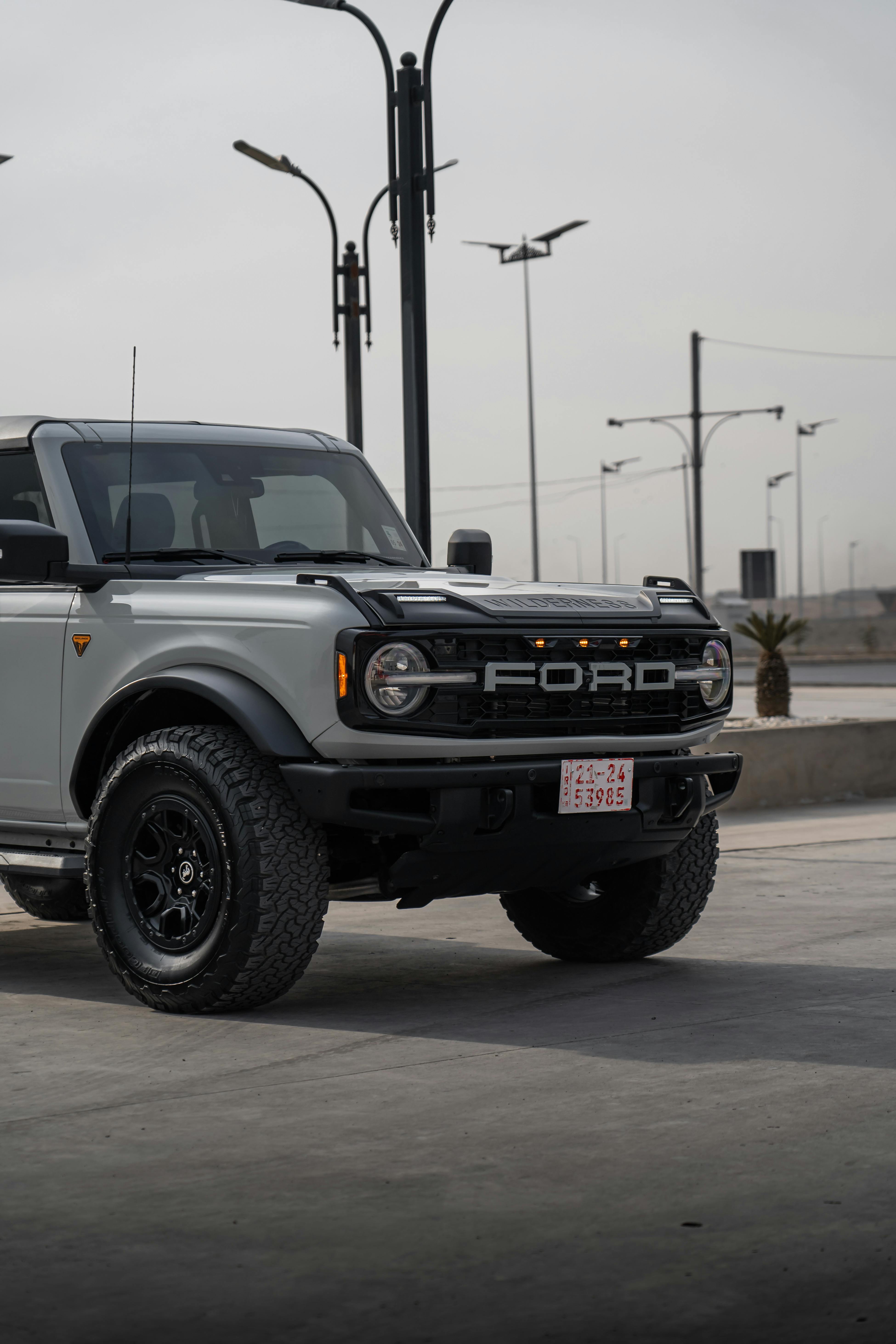 ford bronco off road suv outdoors in urban setting