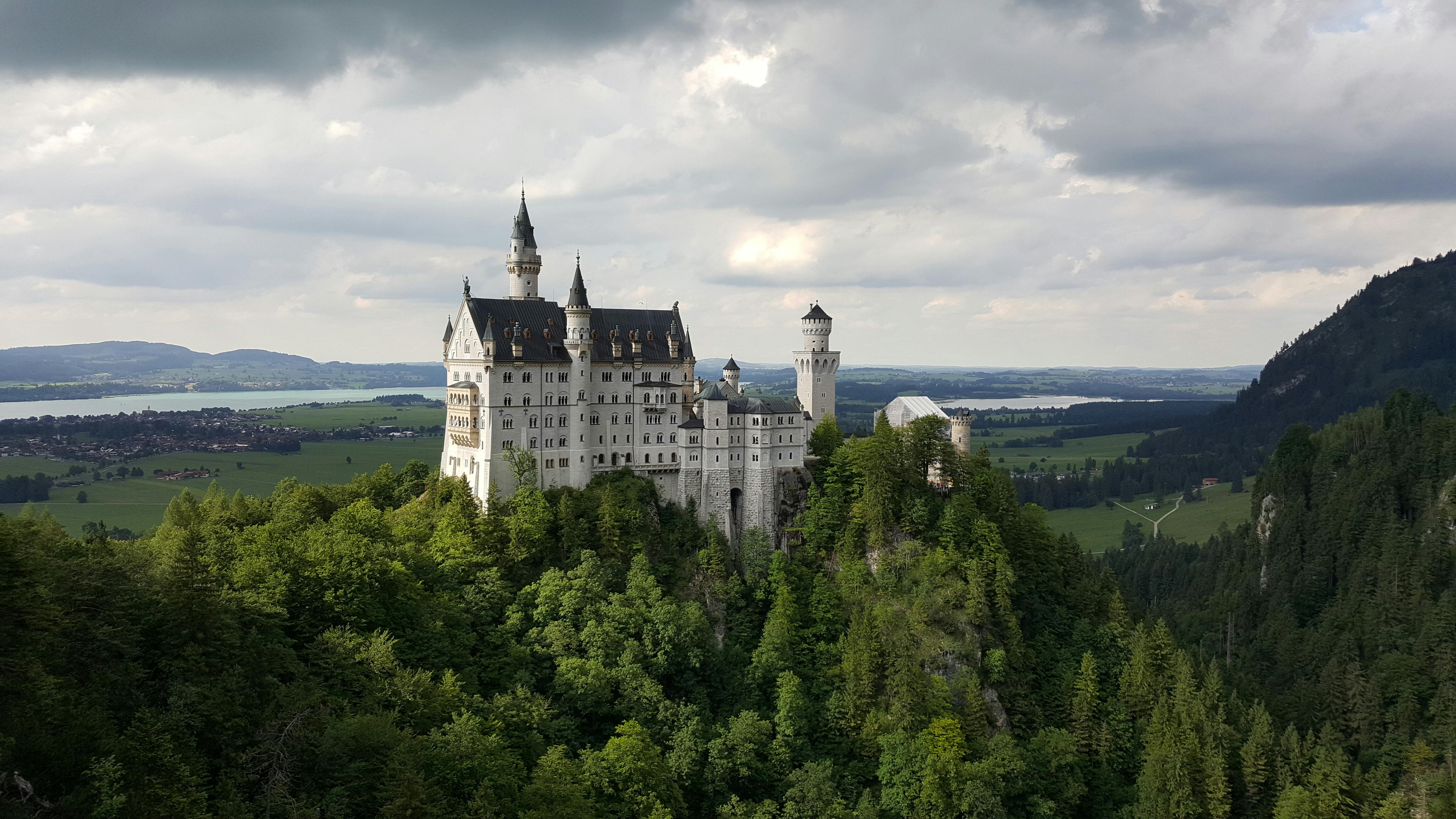 neuschwanstein castle in bavarian landscape