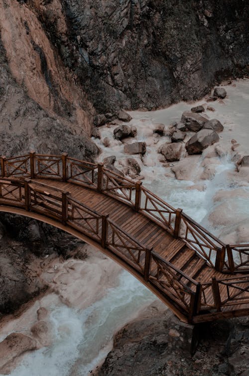 Aerial View of Wooden Bridge