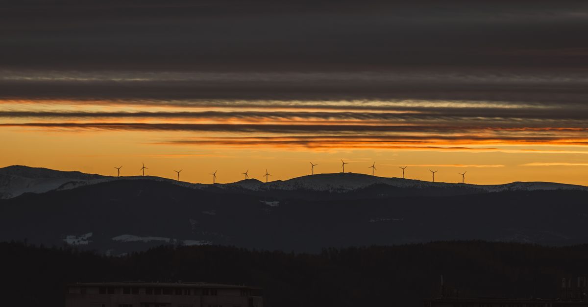 Graz Sunset Sunset Over Windmills in Graz, Austria · Free Stock Photo