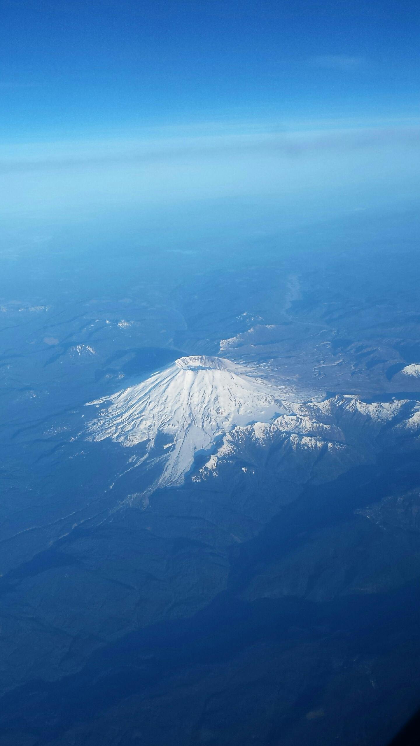 Free stock photo of from 35 K high looking west, Mount St Helens