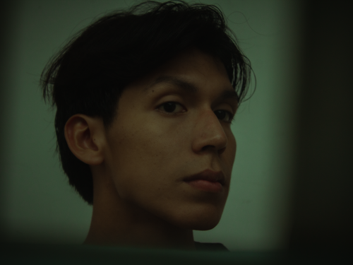 Free Close-up portrait of a young man gazing pensively, with soft lighting and neutral tones. Stock Photo