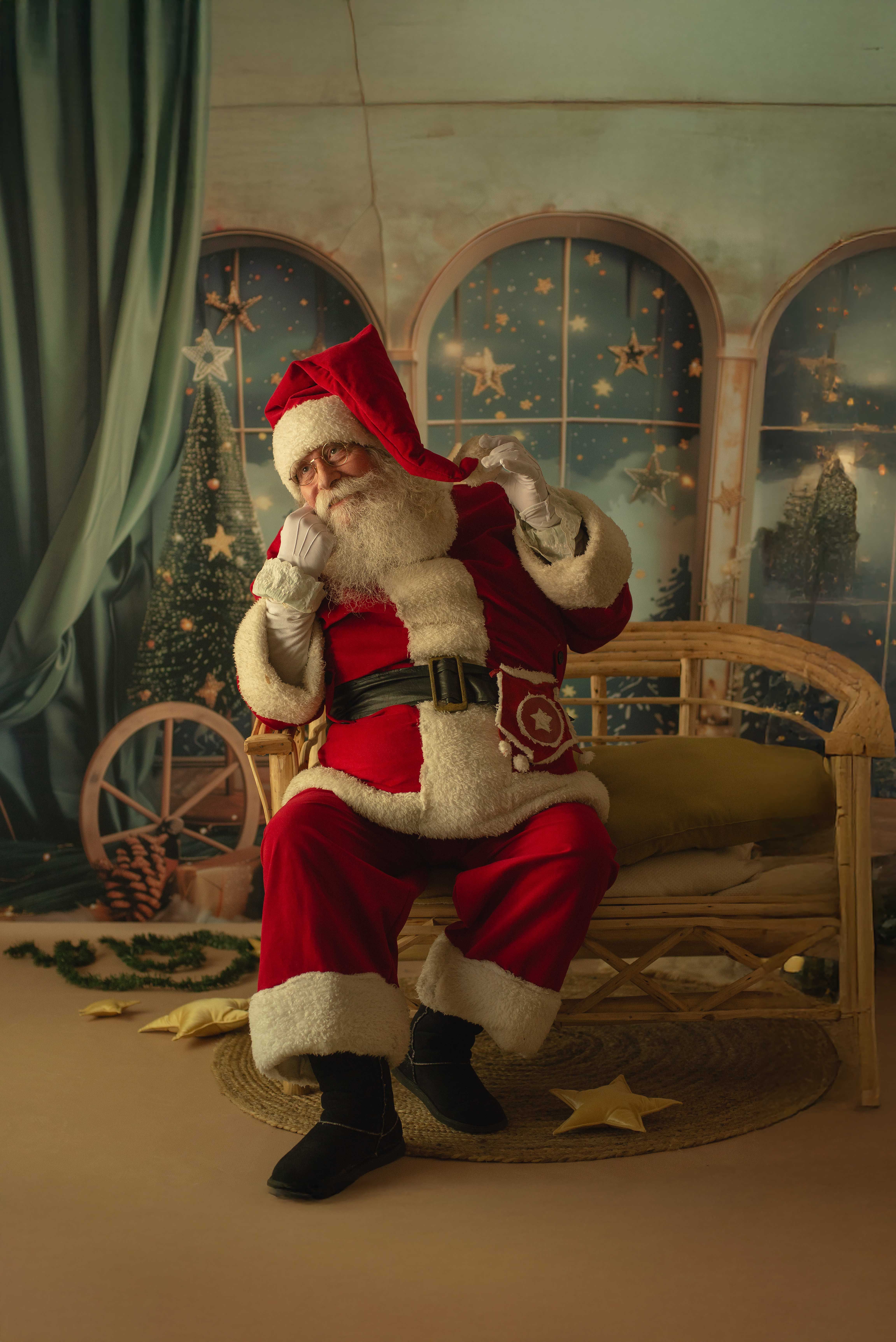Santa Claus Relaxing in Festive Room · Free Stock Photo