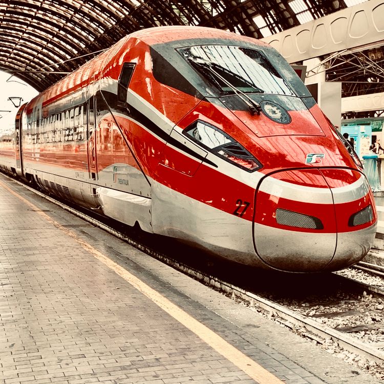 Triangle Train Red Red And Grey Bullet Train · Free Stock Photo
