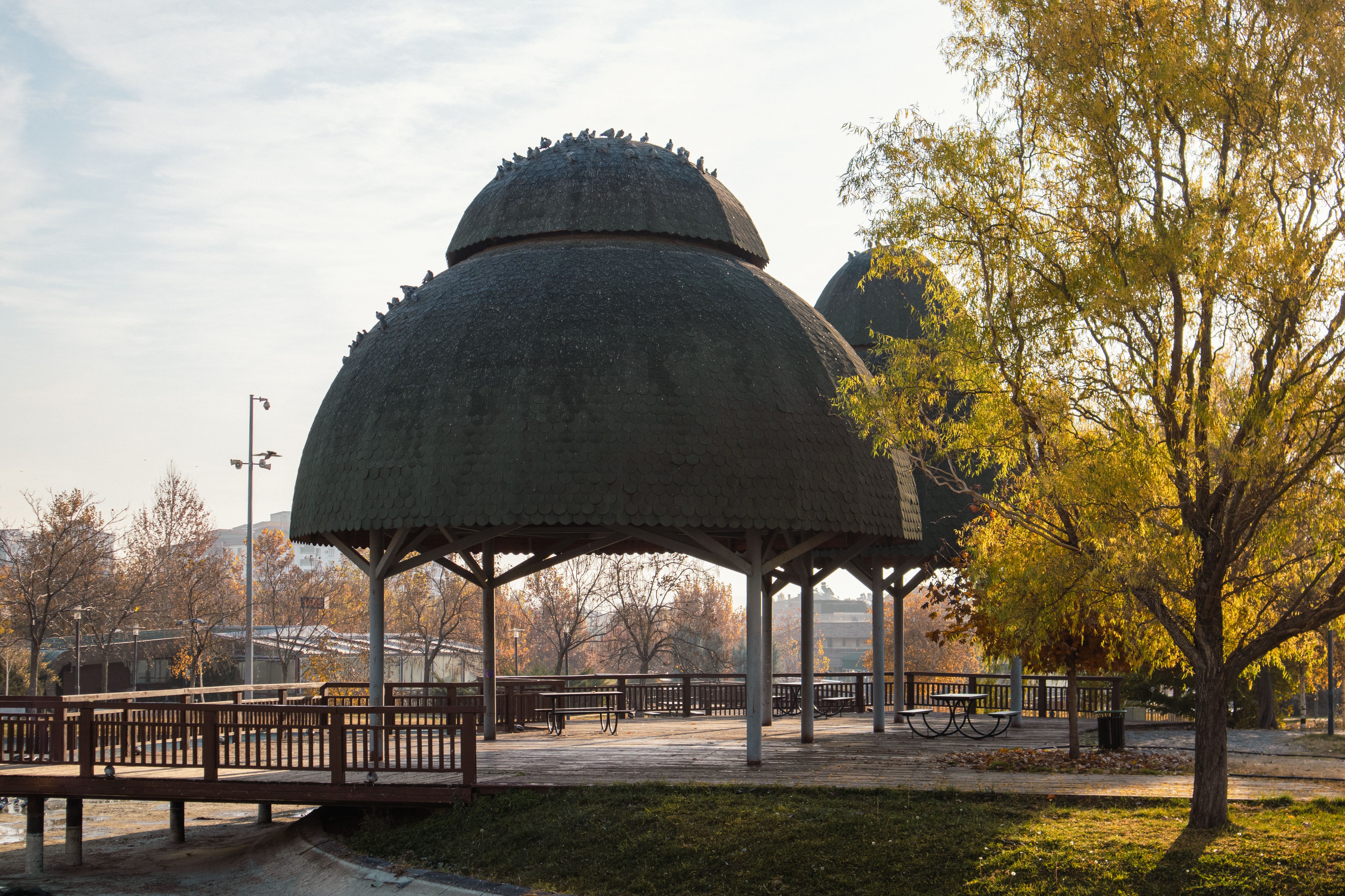 Dome pavilion structure in a park, representing reservable event spaces in Salt Lake City