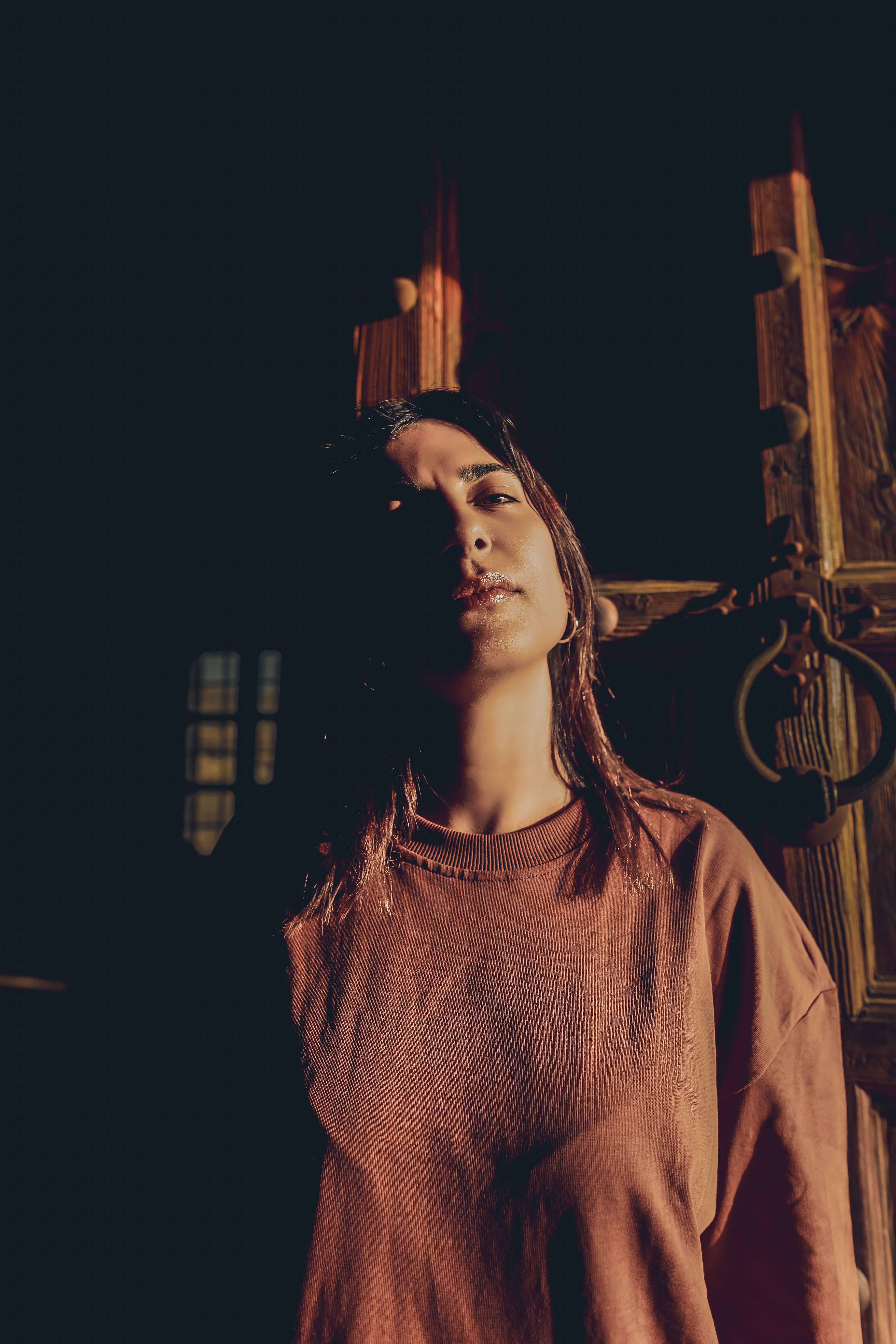 Dramatic Portrait of Woman in Dim Lighting · Free Stock Photo