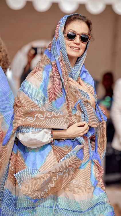 Female Tavur Shell Woman in Vibrant Traditional Tuareg Attire · Free Stock Photo