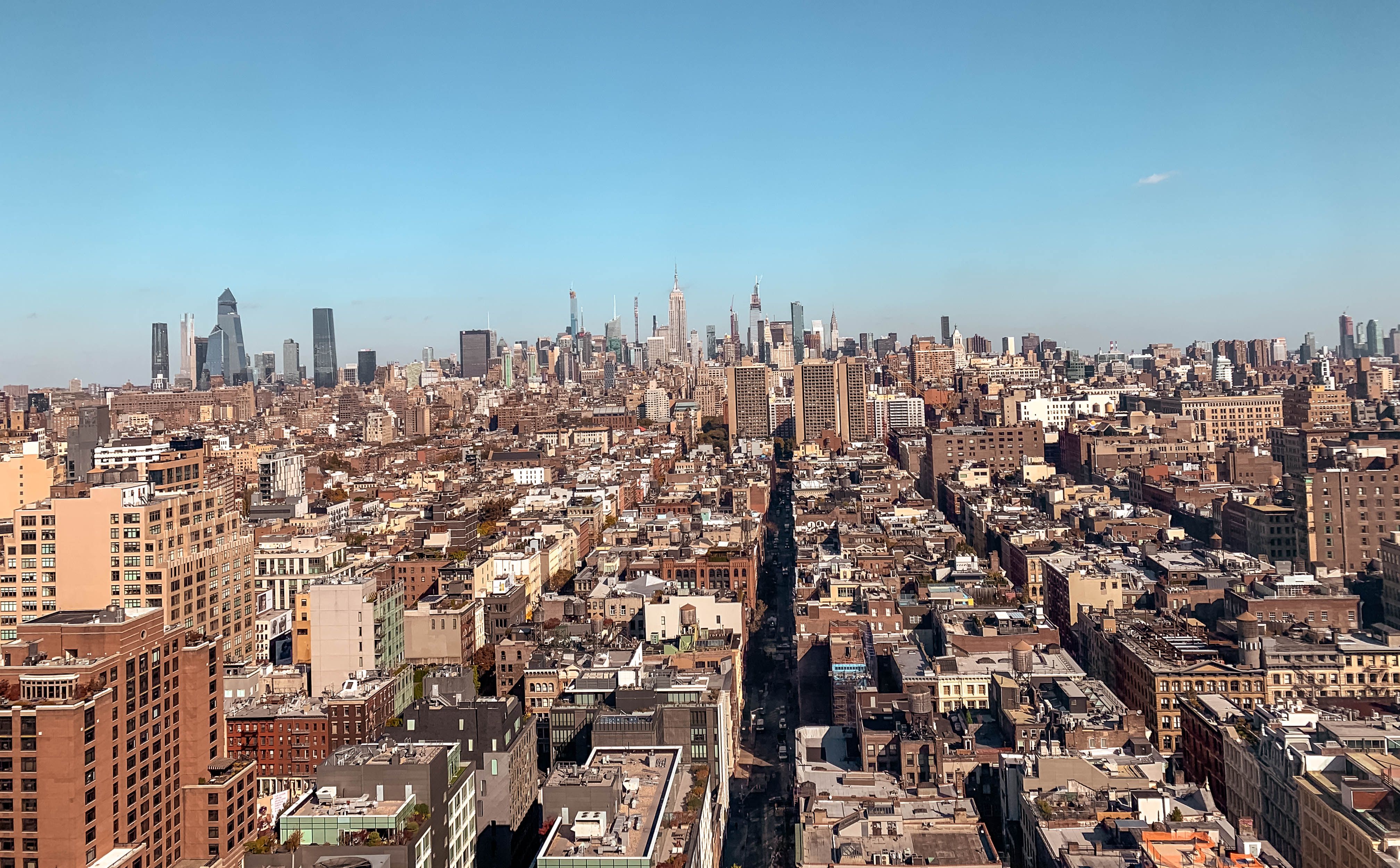 Aerial View of New York City Skyline on a Clear Day · Free Stock Photo