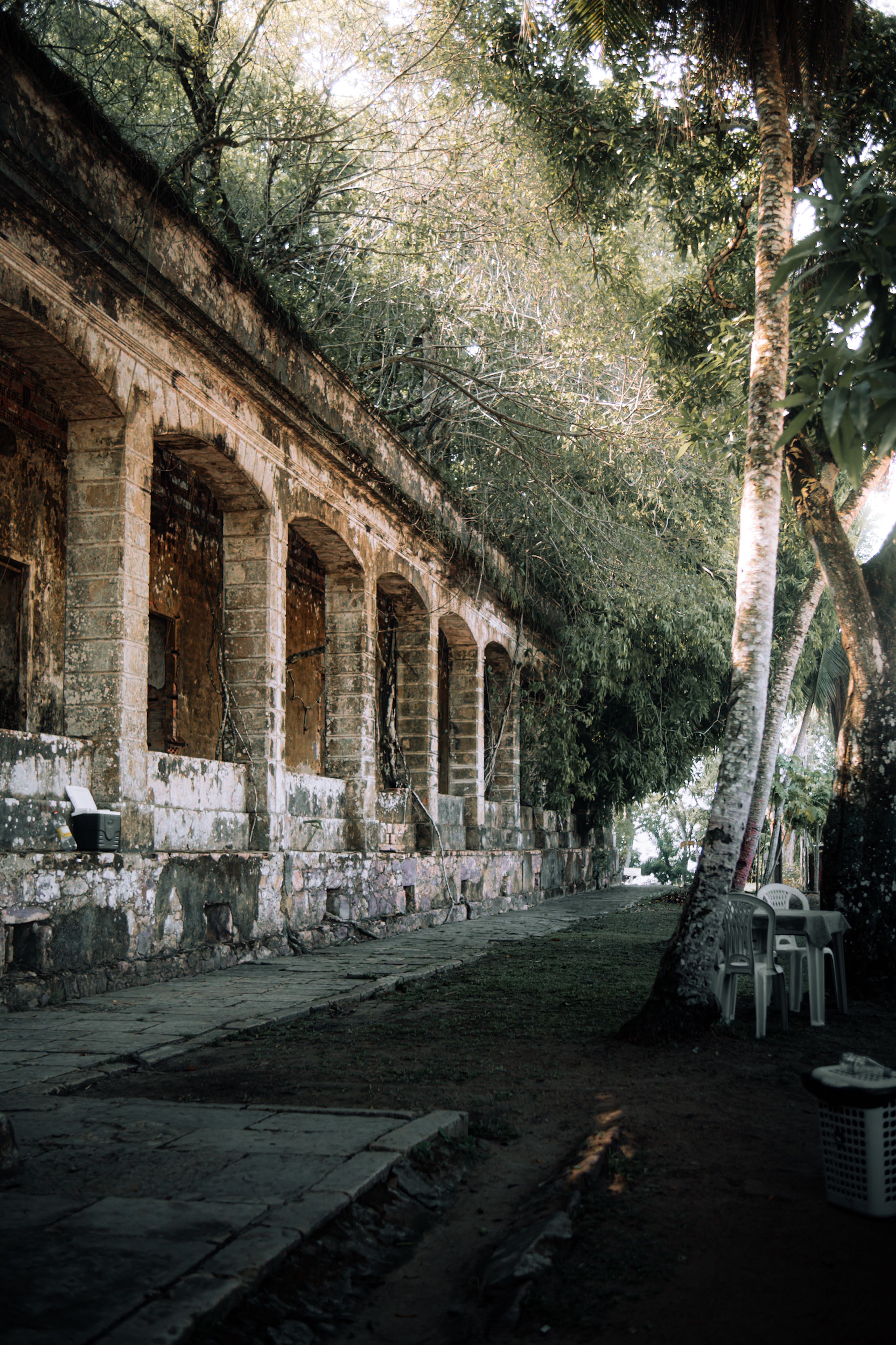 Historic Stone Building with Arched Columns