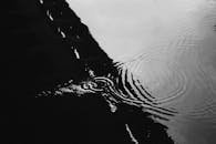 Abstract Black and White Water Ripples Reflection