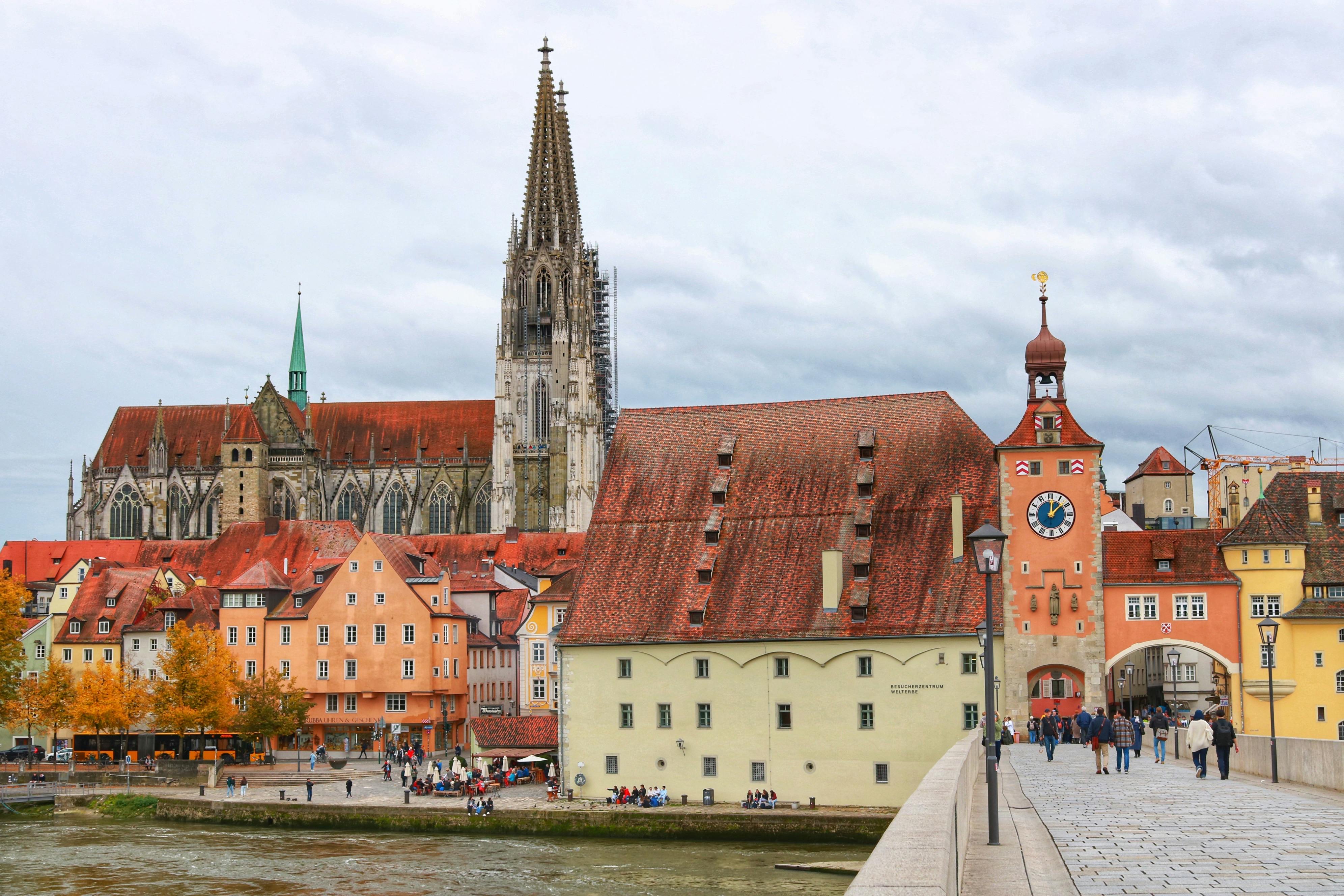 ratisbon old town and cathedral cityscape