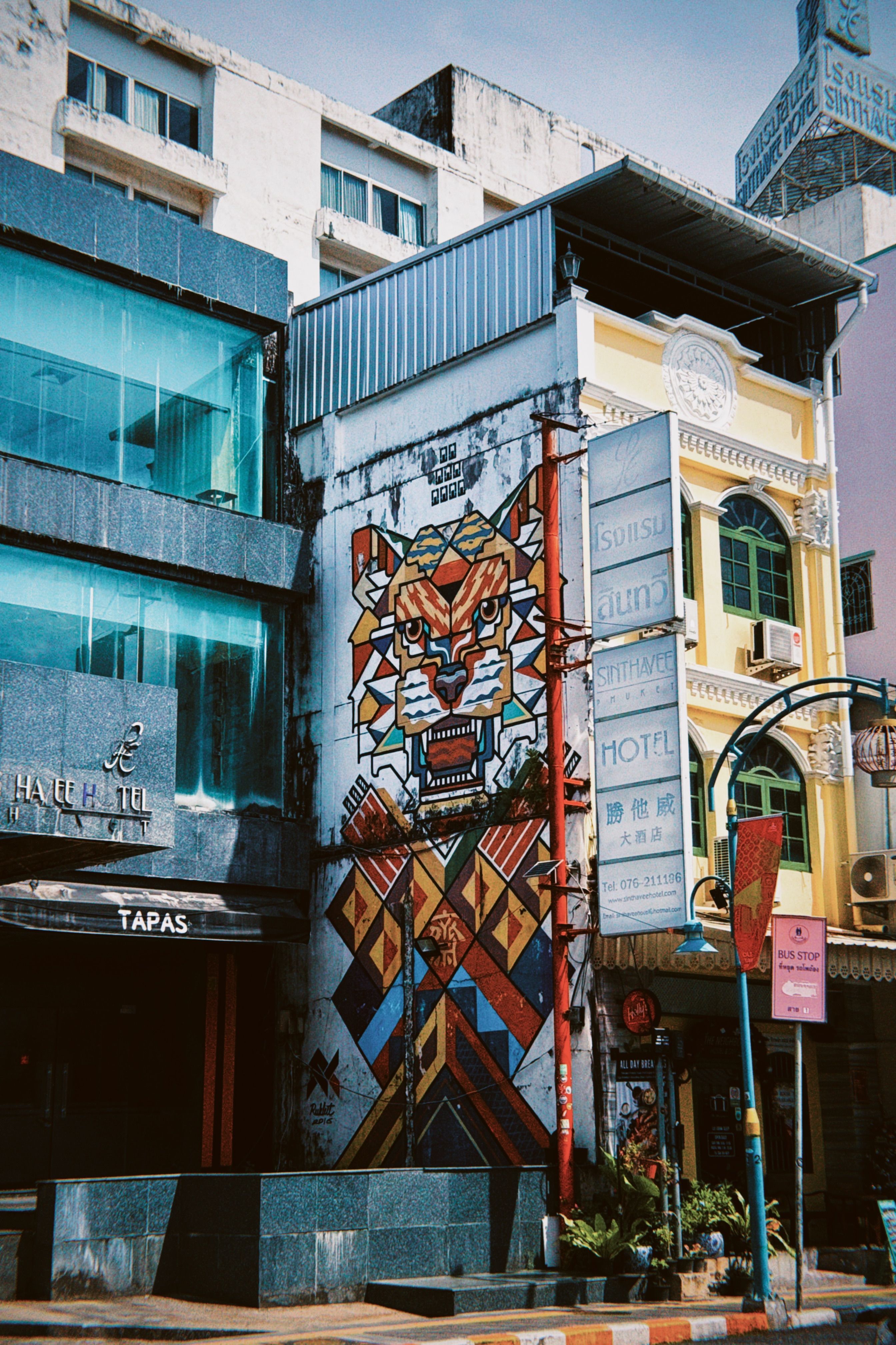 Colorful Street Art Tiger Mural in Urban Setting · Free Stock Photo