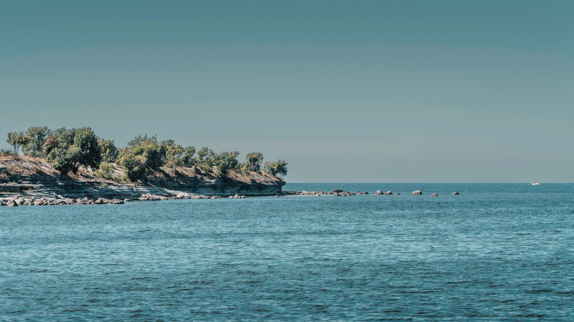 Breathtaking summer view of the rocky coast along Pakri Saared, Estonia.