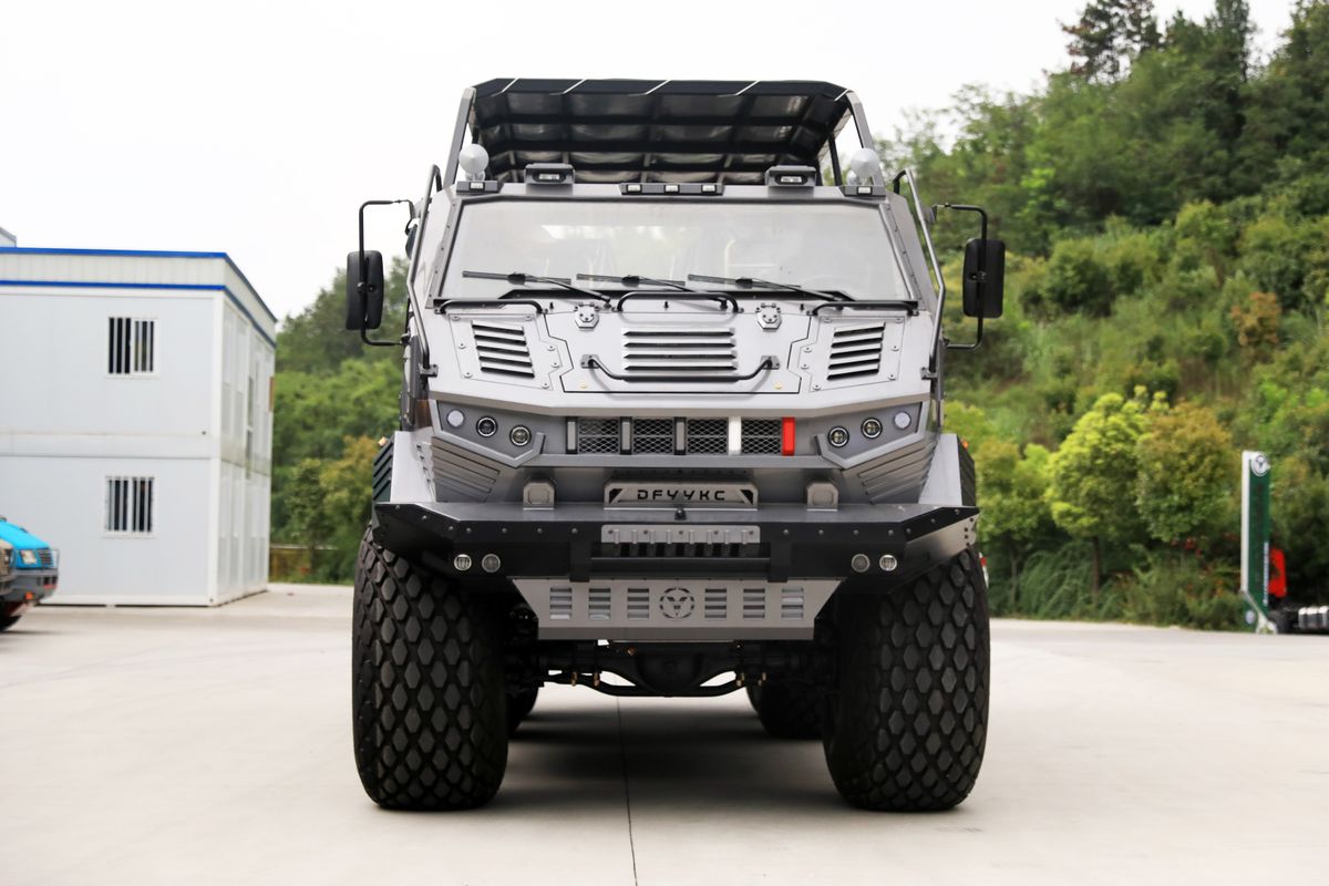 a massive satellite dish mounted on a rugged tactical vehicle
