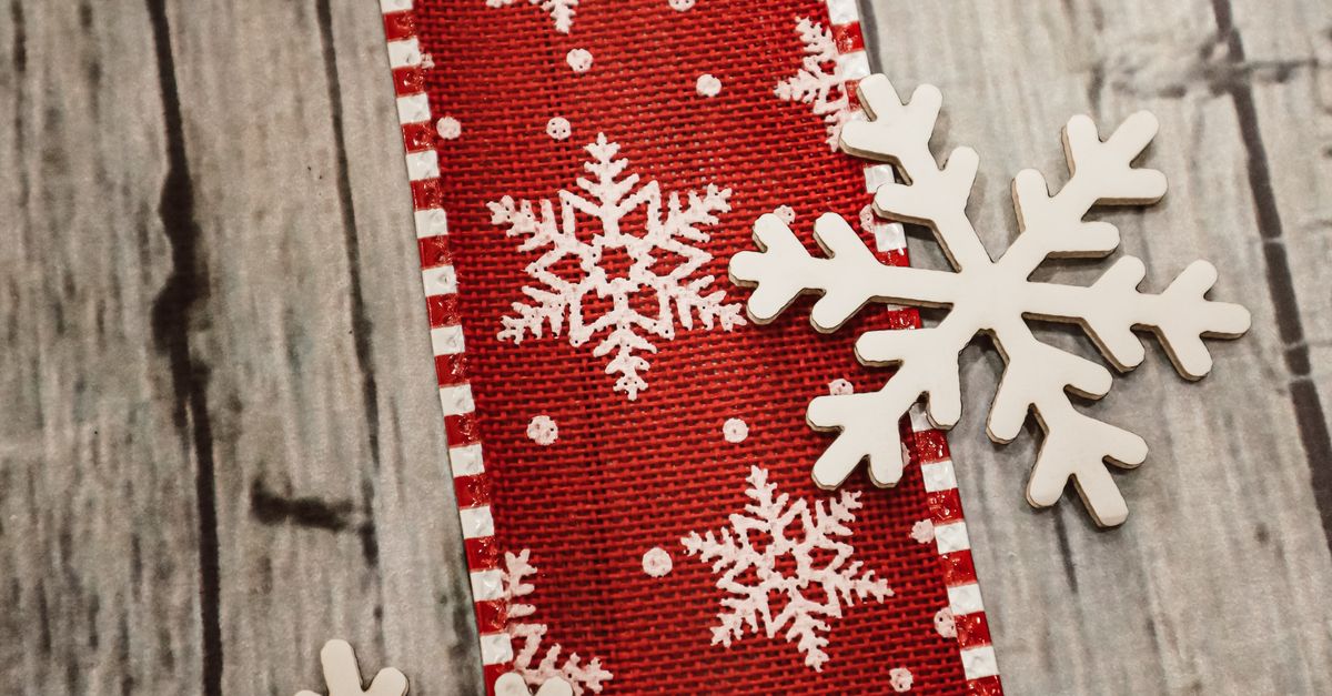 Snowflake Ribbon Pattern Festive Holiday Ribbon with Snowflake Design · Free Stock Photo