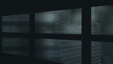 Futuristic Abstract Cityscape with Window Reflections